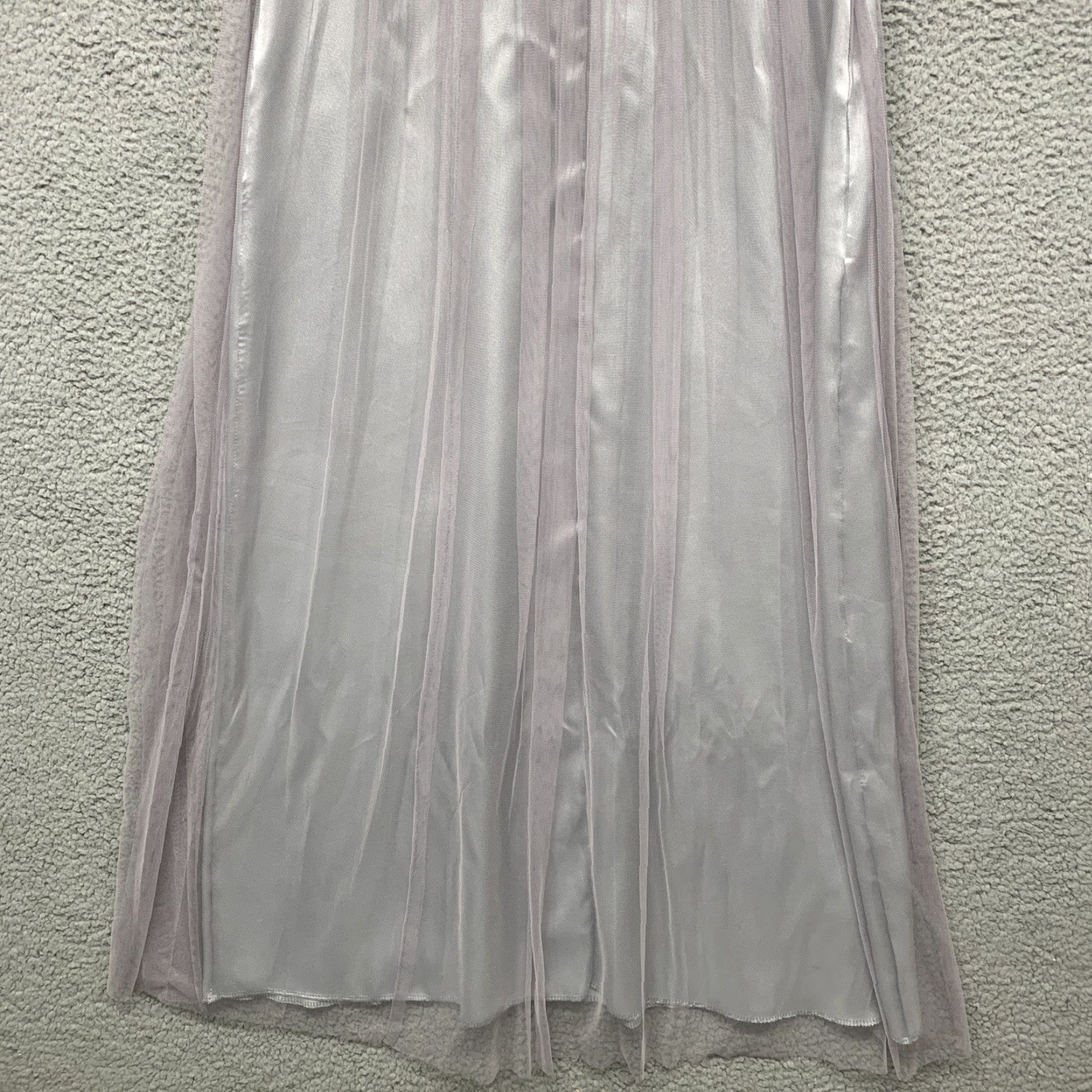Vintage NEW Long Evening Gown Dress M Silver Navy Netting Sequin Sleeveless Formal Prom NWOT Ladies Size M / US 6-8 / IT 42-44 - 7 Thumbnail
