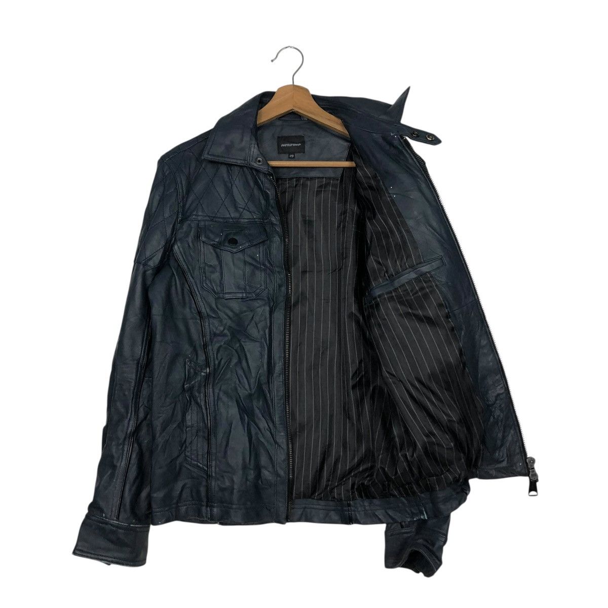 Japanese Brand 🔥VINTAGE BIKER LEATHER JACKET RATTLE TRAP ISSEY MIYAKE Size US S / EU 44-46 / 1 - 13 Thumbnail
