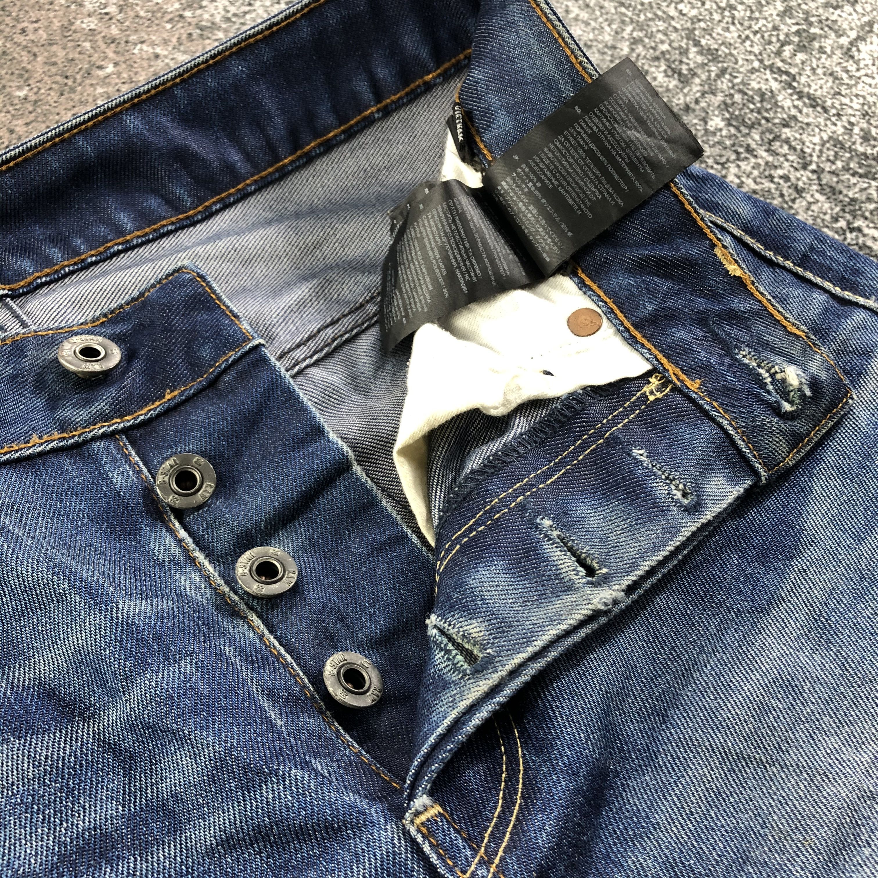 G-Star G Star Raw Jeans Faded Blue Distressed Denim KJ1506 Size US 29 - 10 Thumbnail