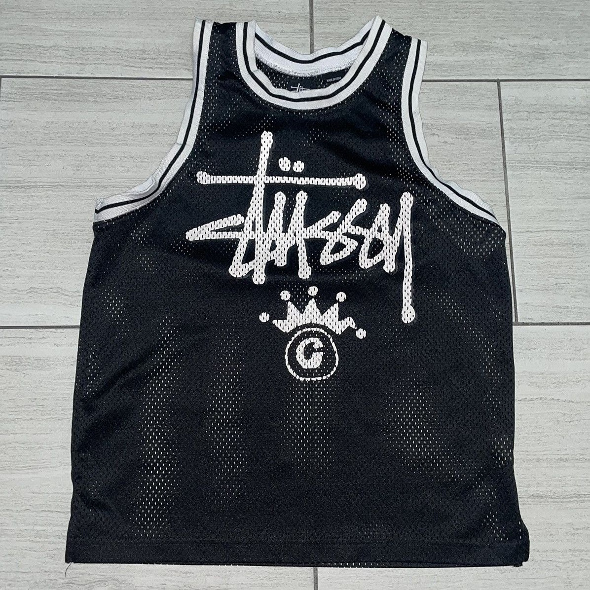 image of Stussy Basketball Jersey Men’S Size Small Mesh in Black, Men's