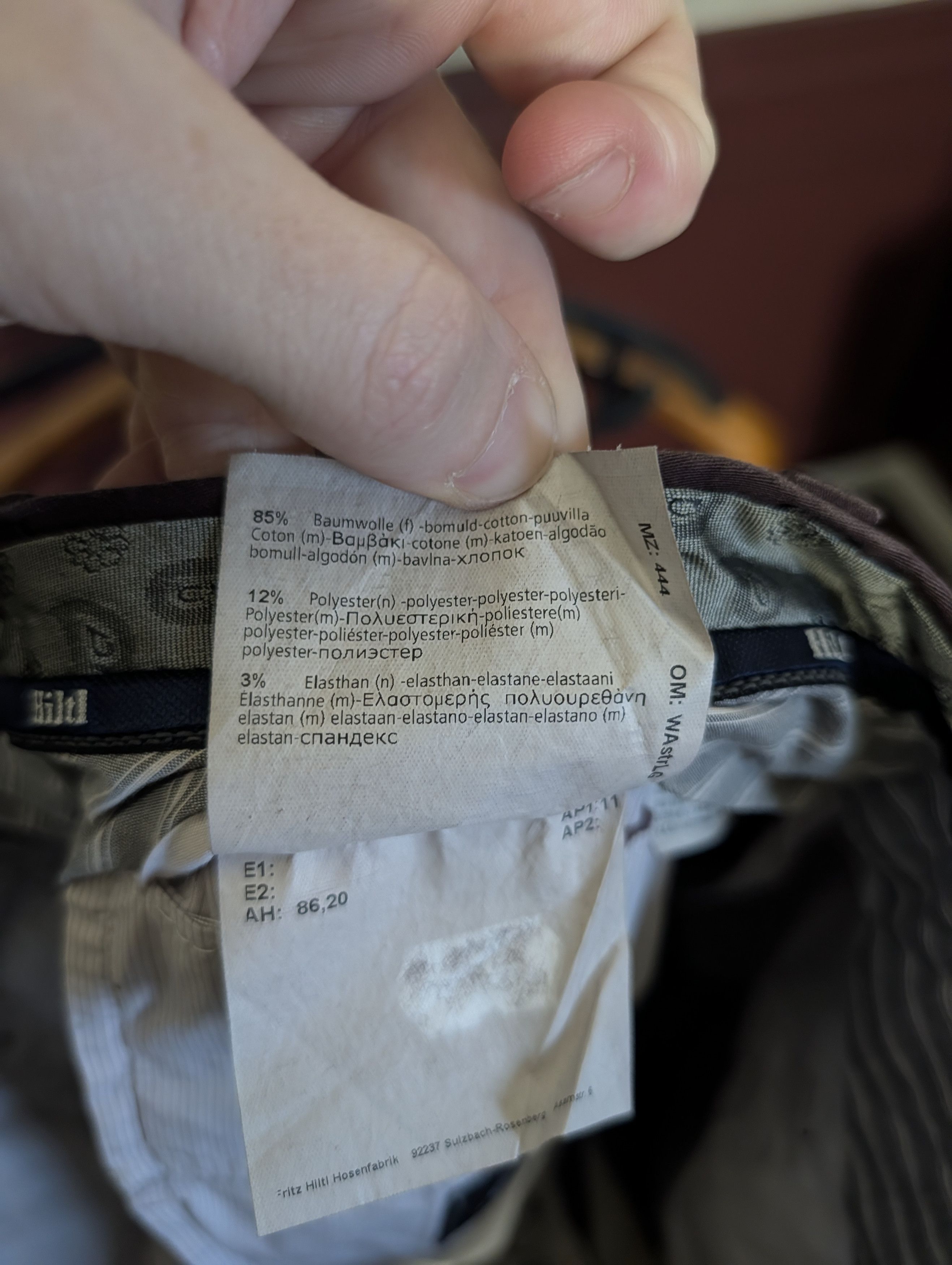 Hiltl Perfetto brown/purple cotton chino pants 34 Size US 34 / EU 50 - 14 Thumbnail
