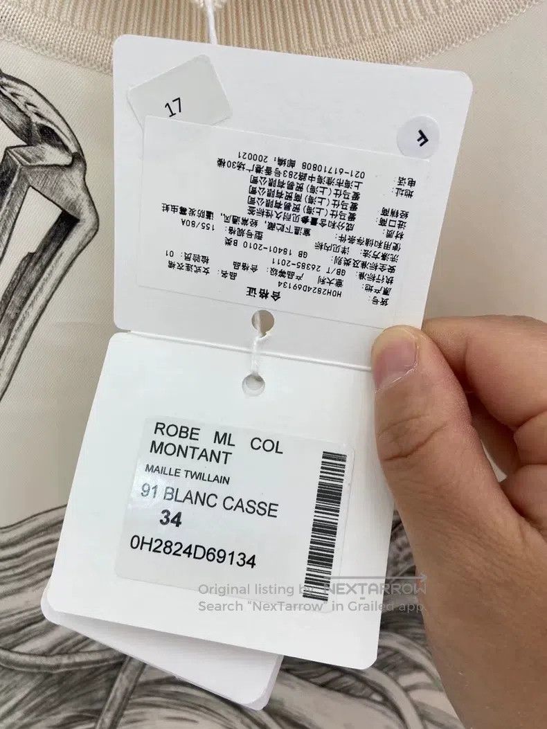 Hermes Hermes White printed mulberry silk and cashmere long-sleev Size XXS / US 00 / IT 34 - 4 Thumbnail