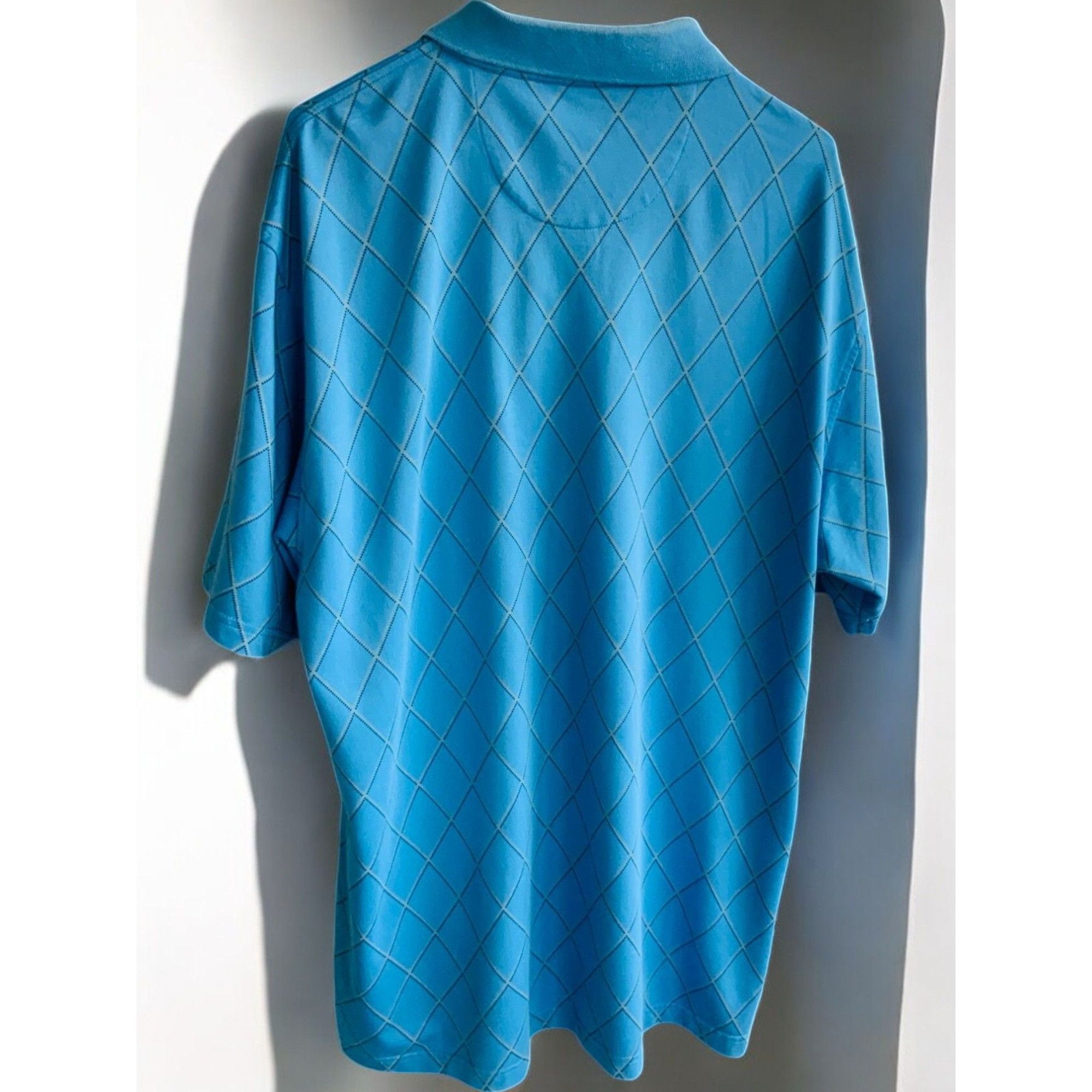 Izod Izod Golf Mens Blue Argyle Print Short Sleeve Relaxed Fit Po Size US XL / EU 56 / 4 - 4 Thumbnail
