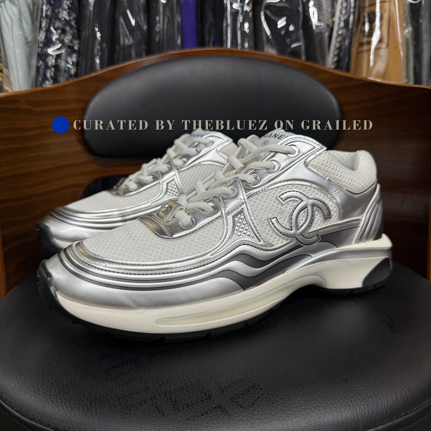 Chanel Chanel Silver Sneakers Size US 9 / EU 42 - 1 Thumbnail
