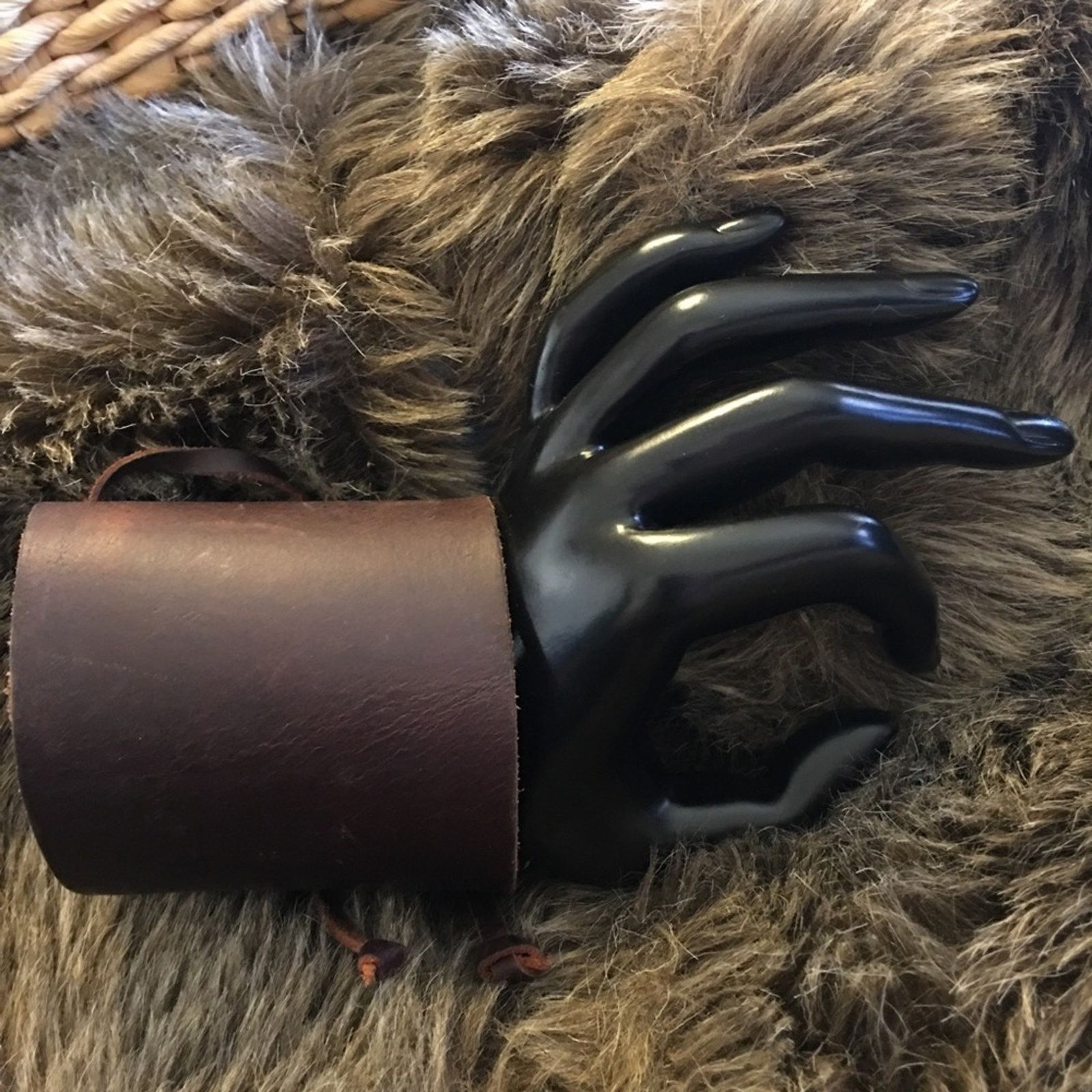 Vintage Vintage Napoli brown leather wide cuff bracelet Size ONE SIZE - 3 Thumbnail