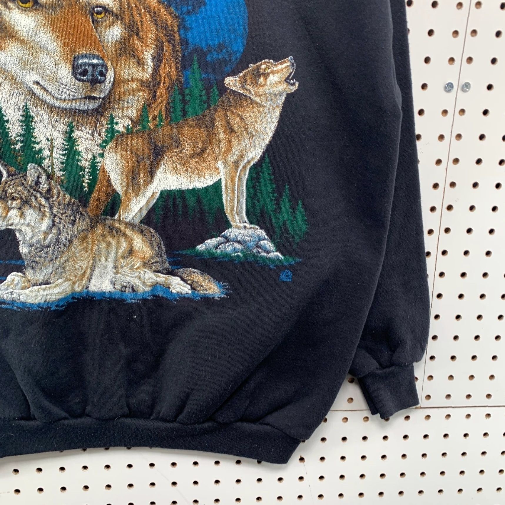 Tultex VINTAGE Wolf Nature Sweatshirt Mens XL Black Outdoor Graphic Tultex Made USA Size US XL / EU 56 / 4 - 7 Thumbnail