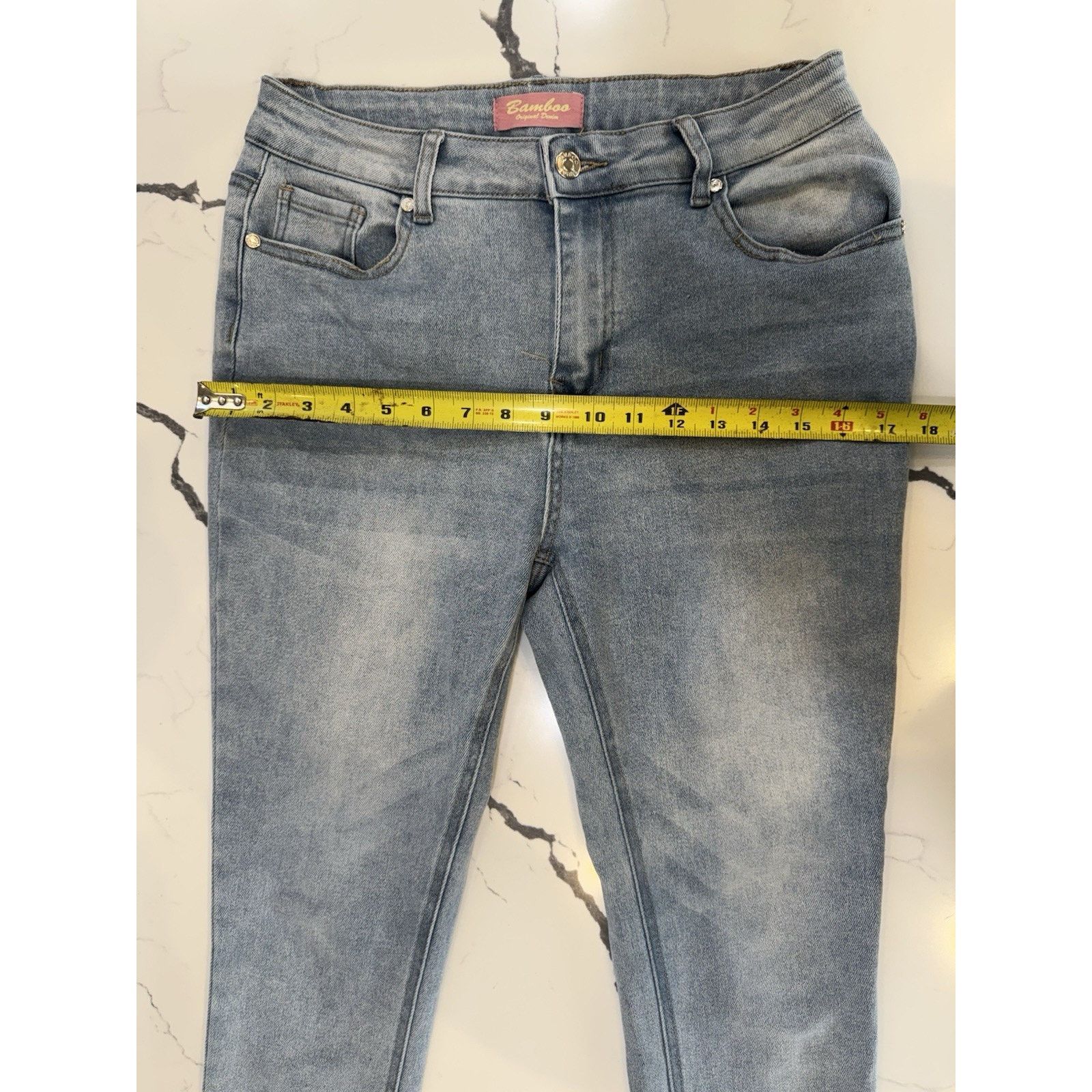United Bamboo Bamboo Og Denim Skinny Jeans Jr Size 11 Distressed Raw Hem Size 28" / US 6 / IT 42 - 8 Thumbnail