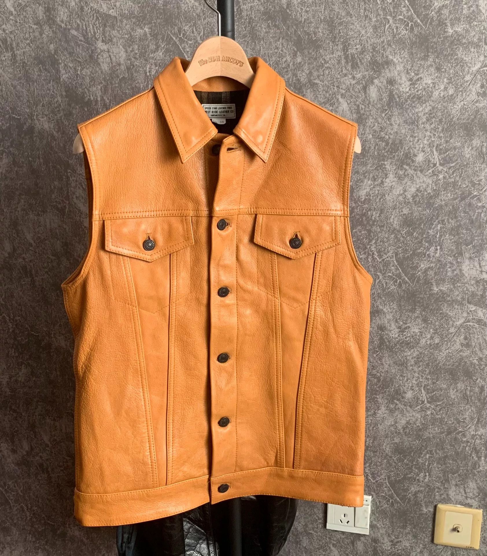 WEST RIDE westride genuine leather sleeveless motorcycle vest Size US M / EU 48-50 / 2 - 1 Thumbnail