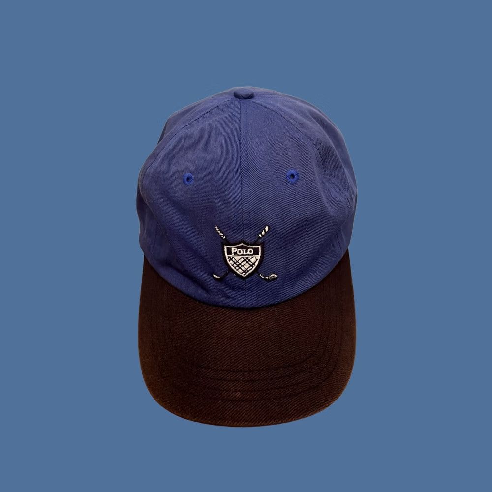 Polo Ralph Lauren VINTAGE Polo Ralph Lauren Golf Hat One Size Blue Shield Crest Cap Mens Baseball Cap 90s Classic Retro Sports Size US M / EU 48-50 / 2 - 1 Thumbnail