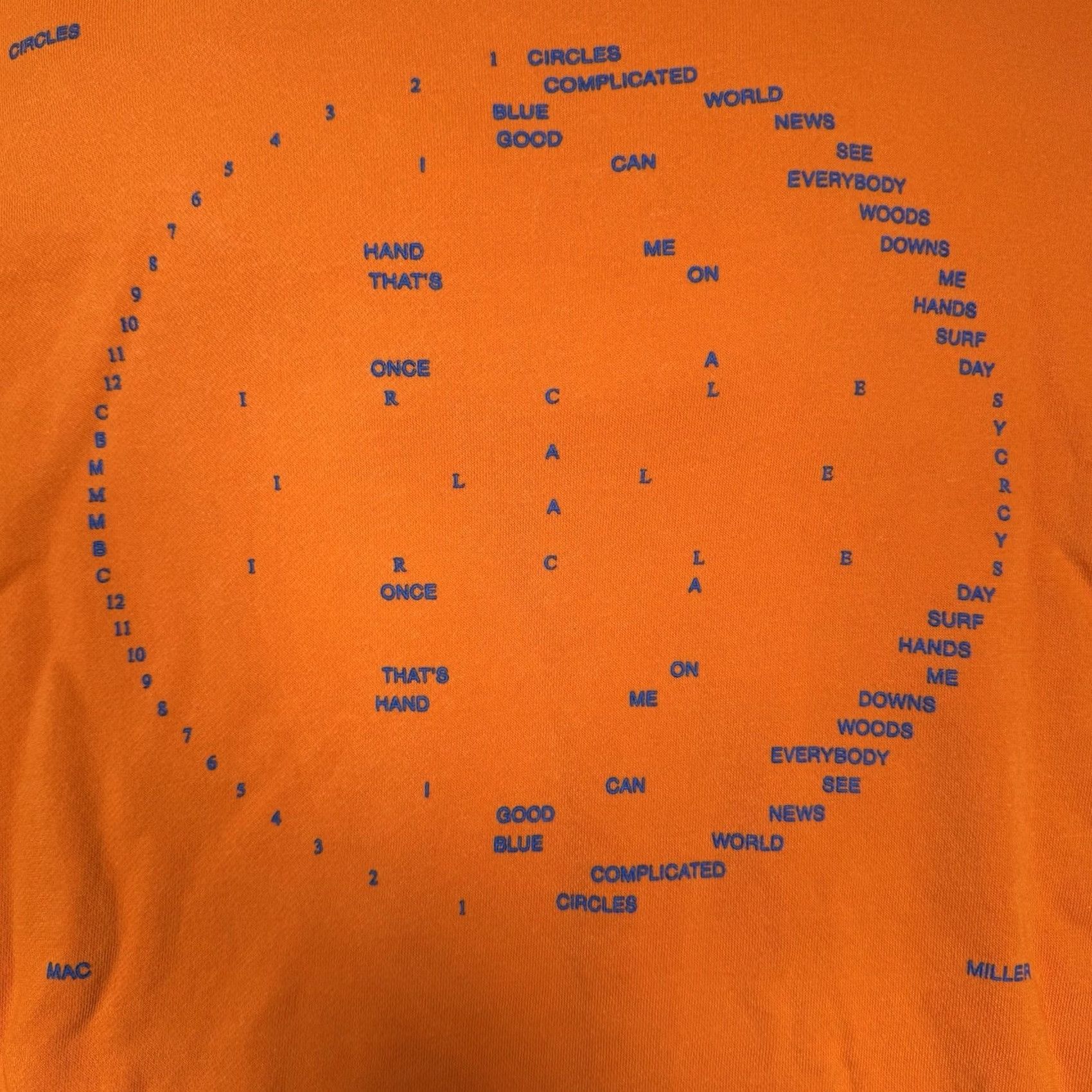 Vintage Mac Miller Circles Hoodie Orange Mens XL 2019 Official Album Merch Abstract Size US XL / EU 56 / 4 - 6 Thumbnail