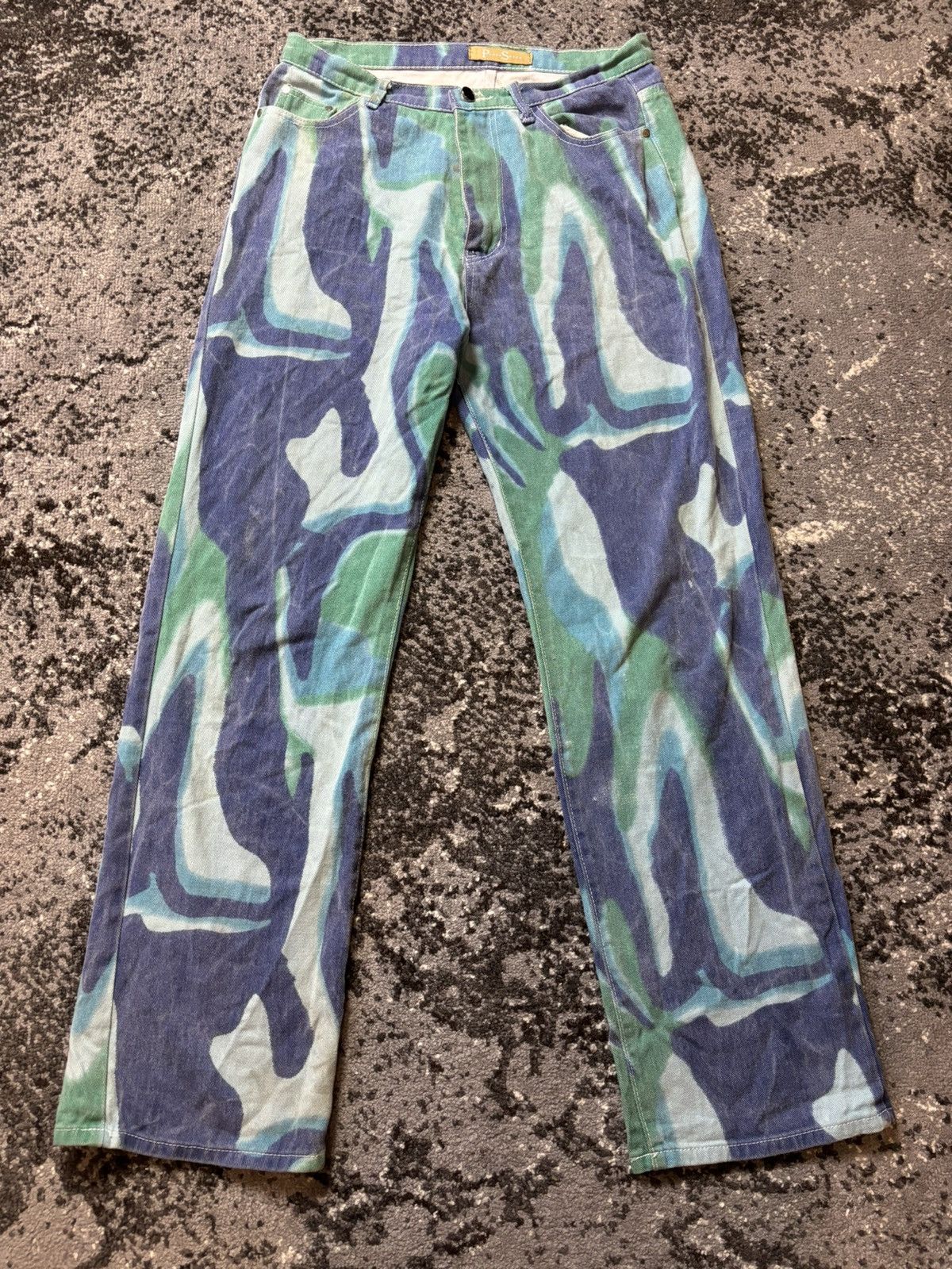 Designer × Japanese Brand × Vintage Vintage Abstract Marble print jeans Size 30" / US 8 / IT 44 - 1 Thumbnail