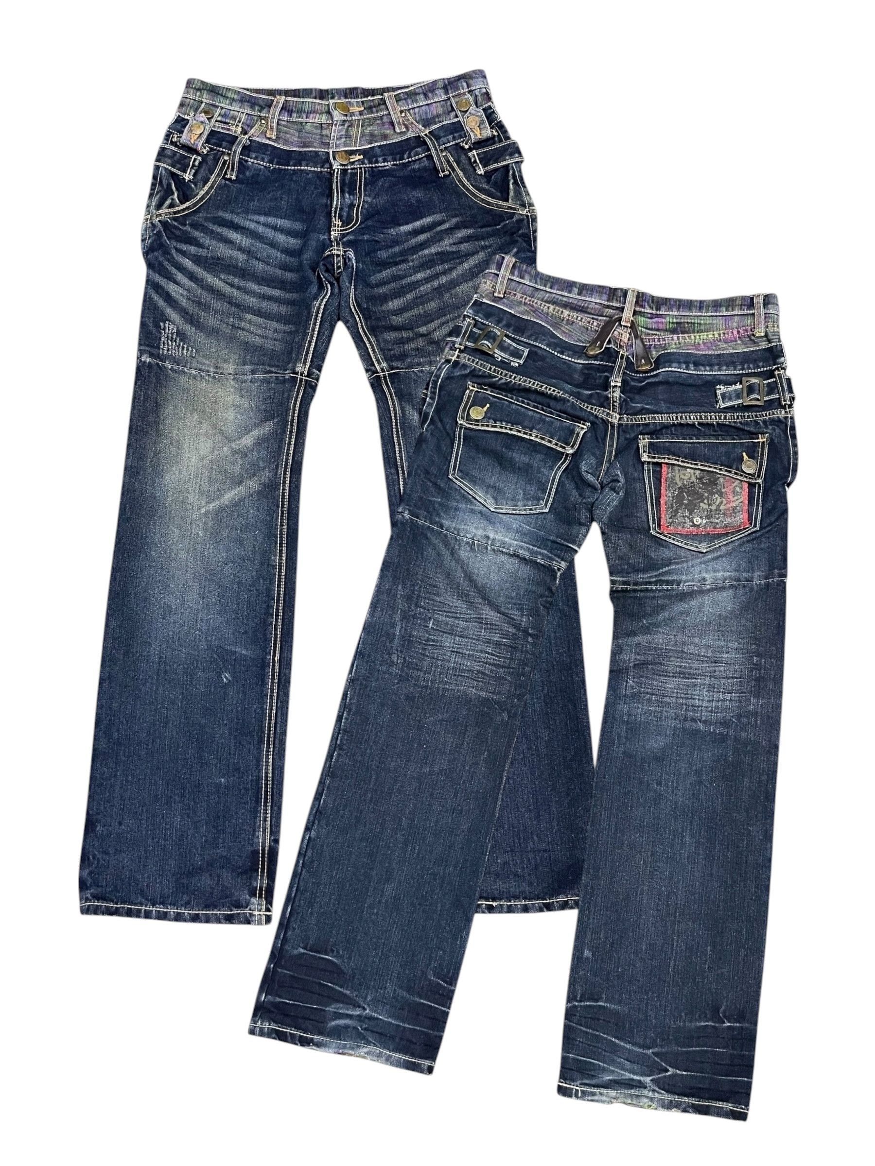 Real Japan Blues Gumu Int'l Grunge Hybrid Double Waist Jeans W31 Rare Size US 31 - 24 Thumbnail
