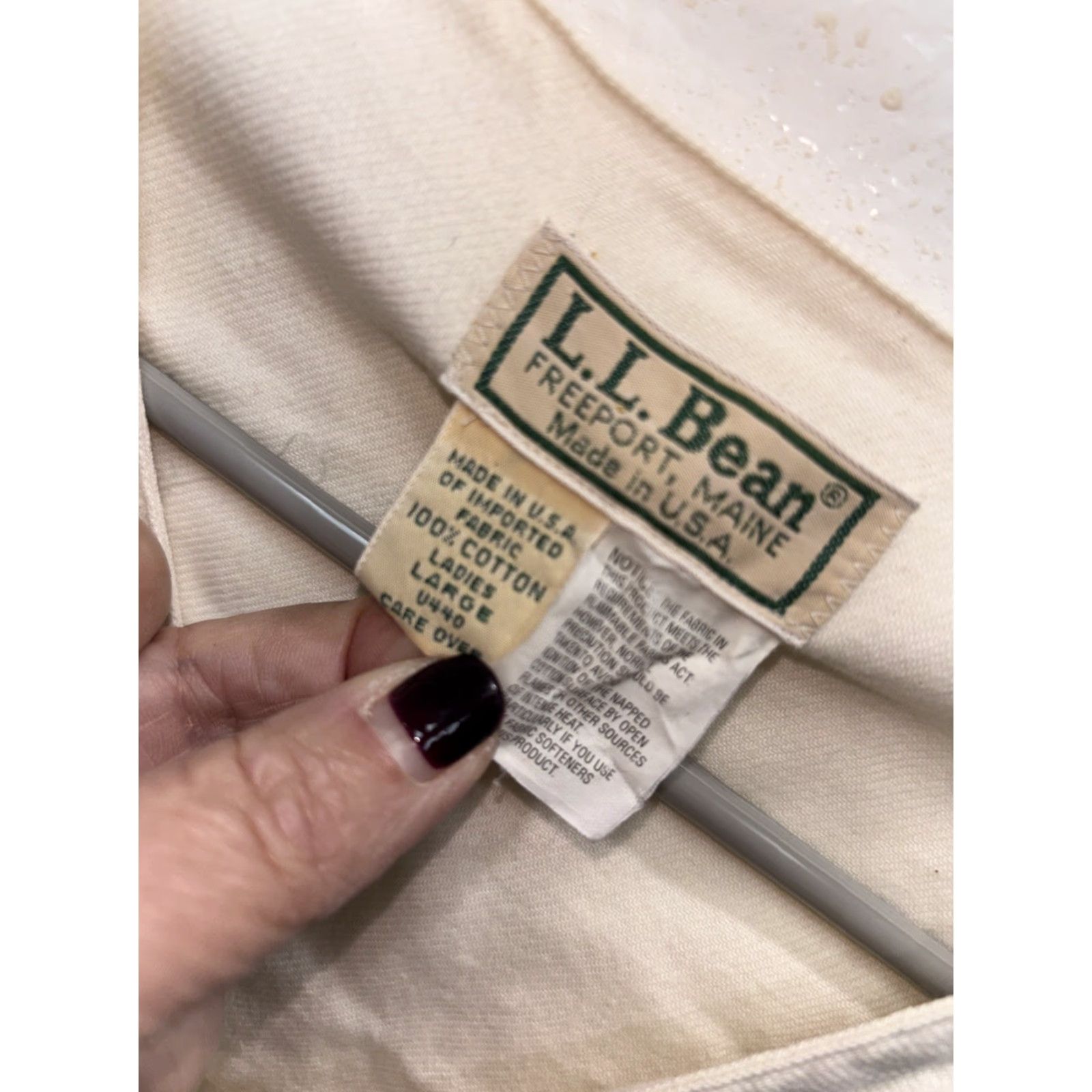 Vintage VINTAGE L.L. Bean Nightshirt Women Ivory Night Gown Sleep Shirt L 100% Cotton Long Sleeve V-Neck Cottagecore Retro Classic Cozy Nightwear Size L / US 10 / IT 46 - 2 Thumbnail