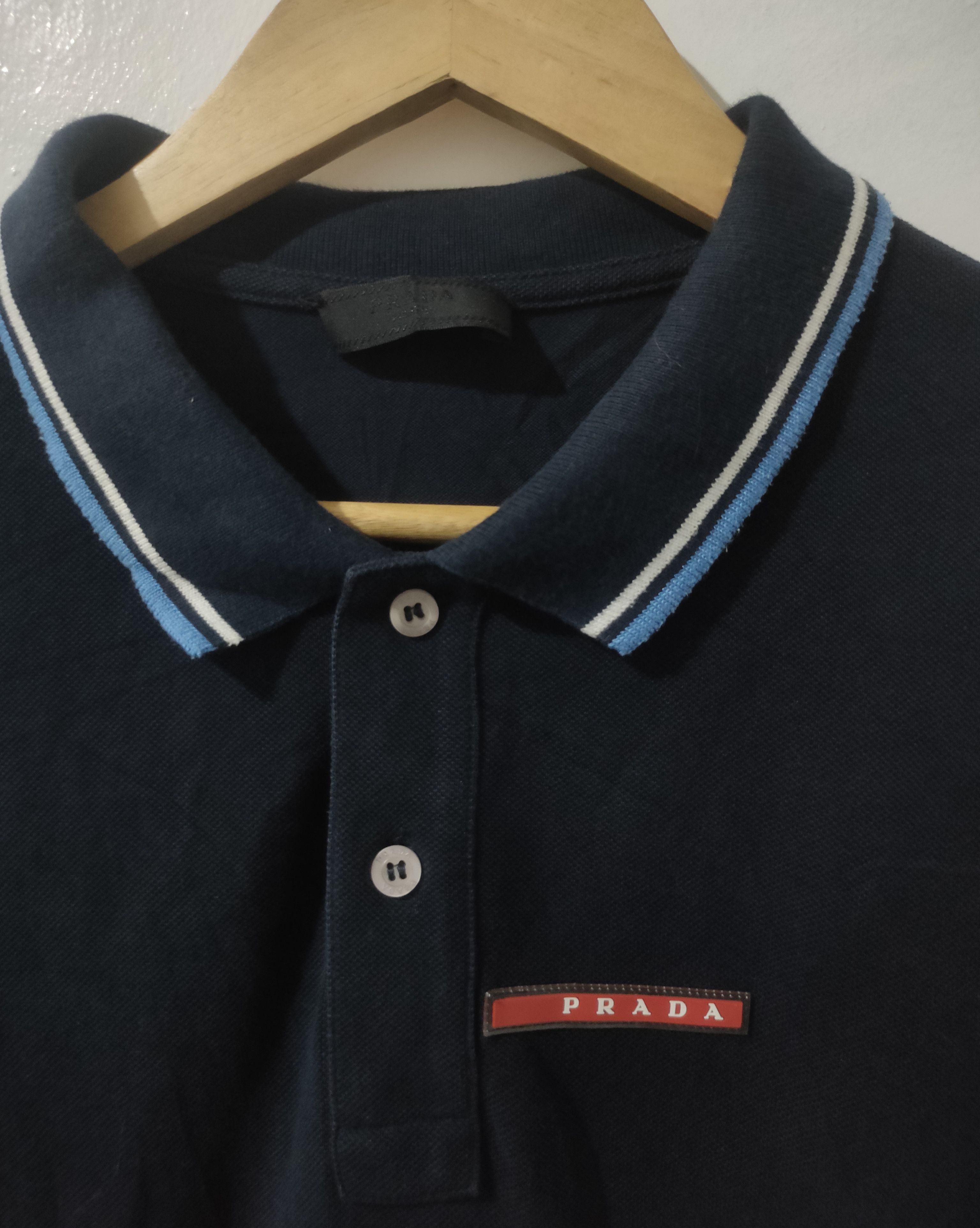 Prada Prada Red Tab Polo Shirt Size US XXL / EU 58 / 5 - 2 Thumbnail