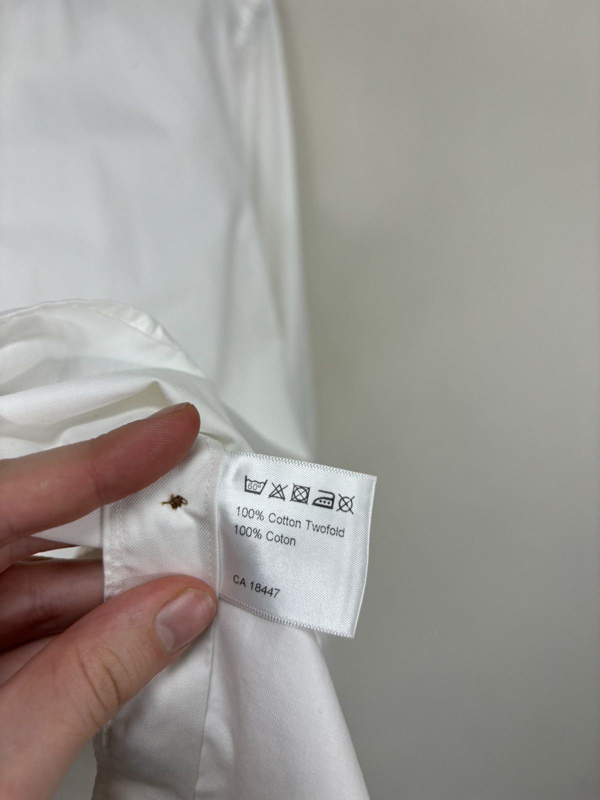 Strenstroms Stenstroms Slimline Men’s Twofold Cotton White Dress Shirt Size US M / EU 48-50 / 2 - 11 Thumbnail