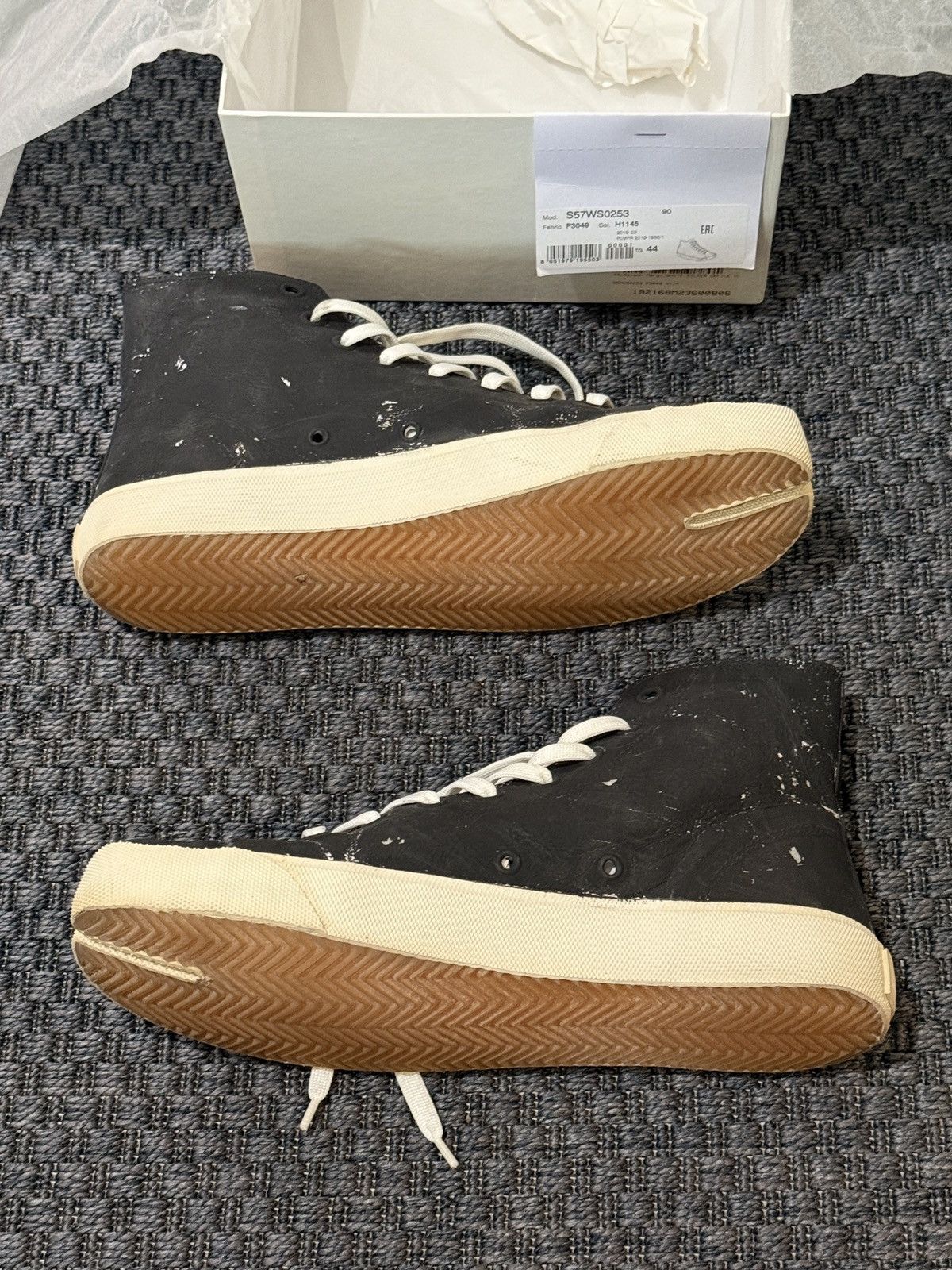 Maison Margiela Maison Margiela Black and Silver Tami High-Top Sneakers Size US 10.5 / EU 43-44 - 7 Thumbnail