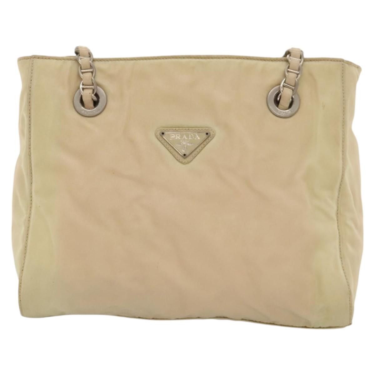 Prada PRADA Chain Shoulder Bag Nylon Beige Size ONE SIZE - 2 Thumbnail