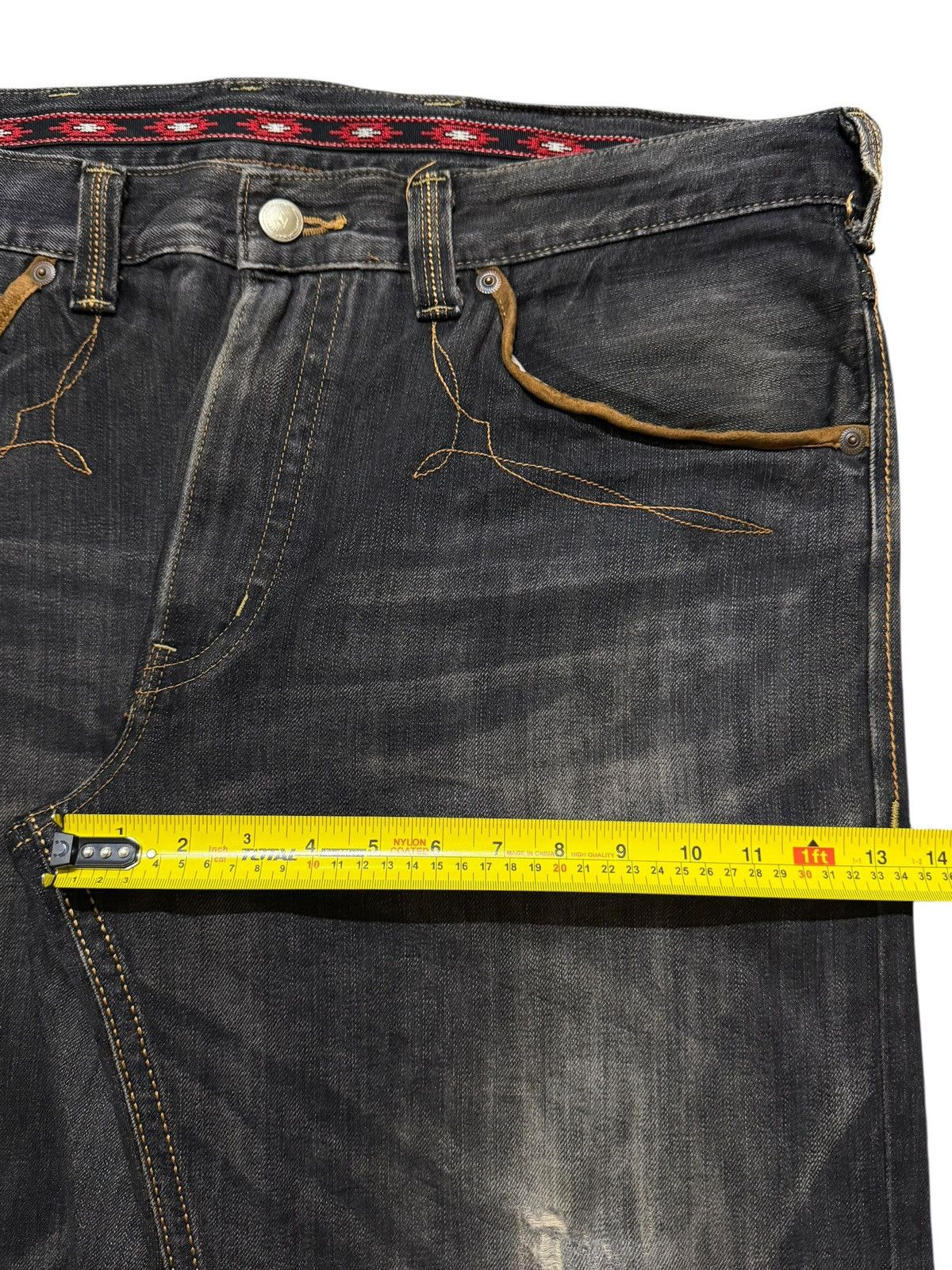 Edwin Vintage 90s Edwin Faded Wash Whiskers Wide Leg Baggy Jeans Size US 42 / EU 58 - 13 Thumbnail