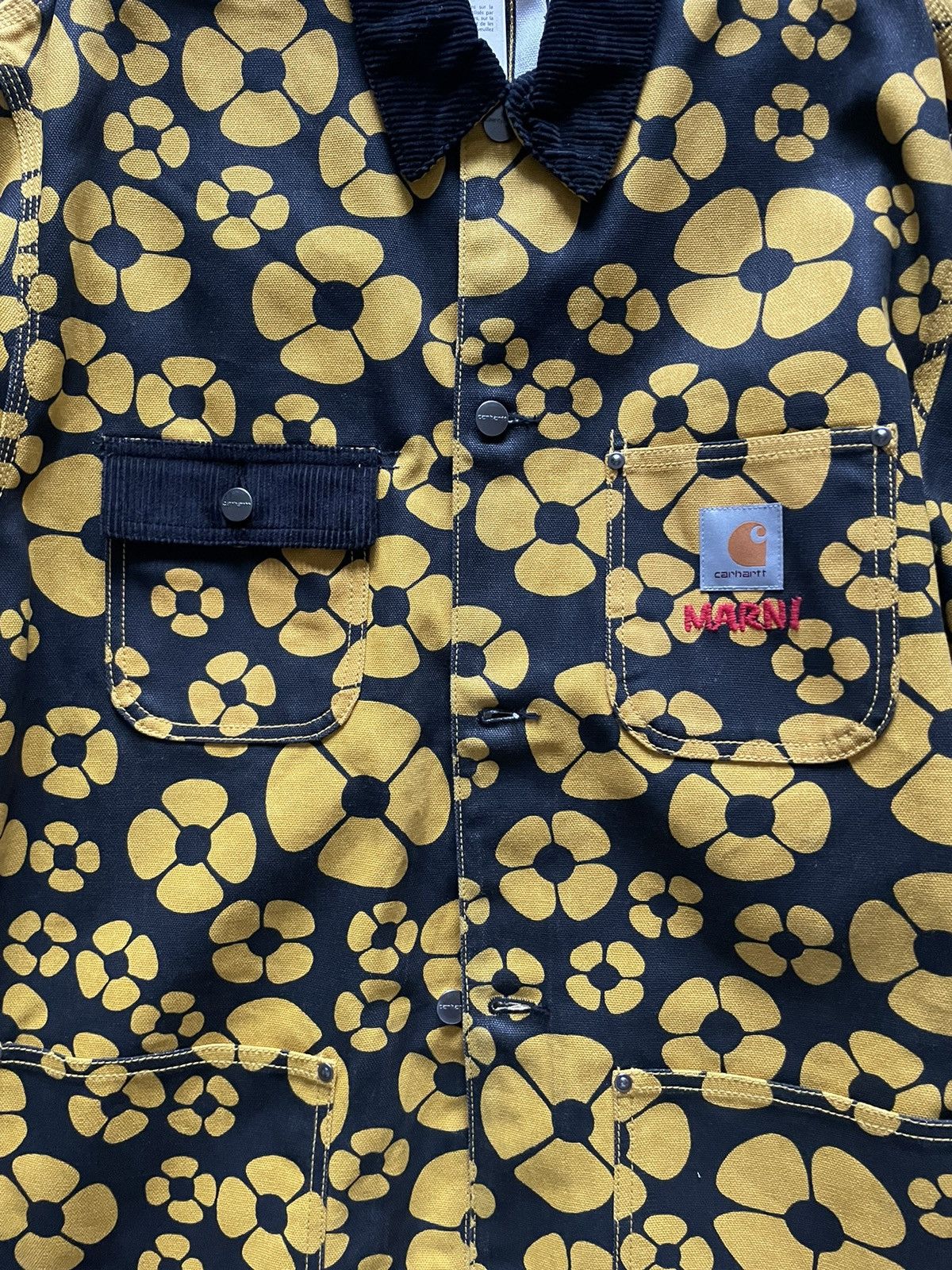 Marni MARNI X CARHARTT WIP FLORAL YELLOW CHORE WORK JACKET Size US M / EU 48-50 / 2 - 5 Thumbnail