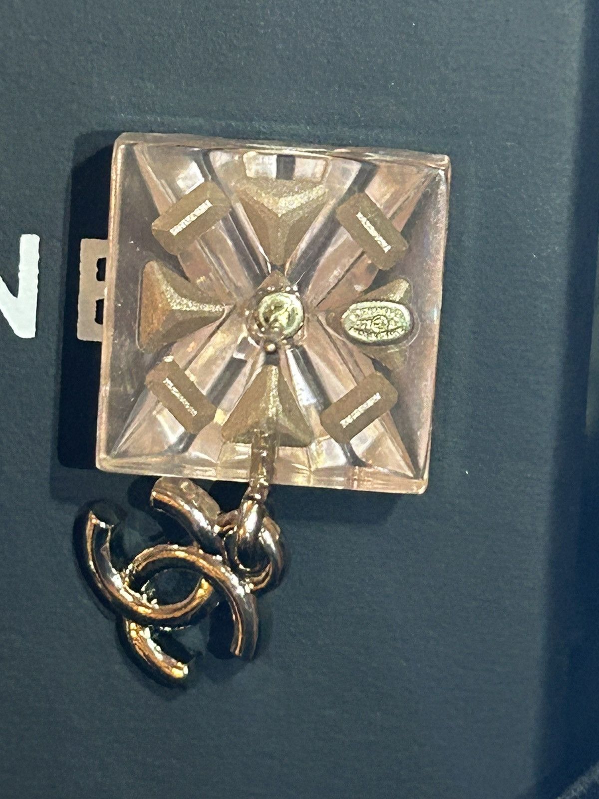 Chanel Chanel Resin Square Logo Earrings Size ONE SIZE - 10 Thumbnail