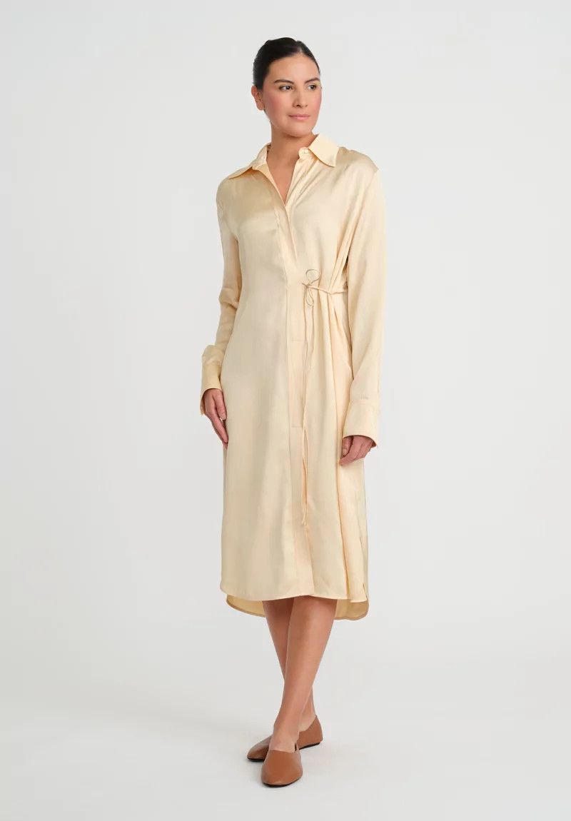 Jil Sander o1mt1gz1125 Fluid Wrap Dress in Light Peach Size XXS / US 00 / IT 34 - 1 Thumbnail