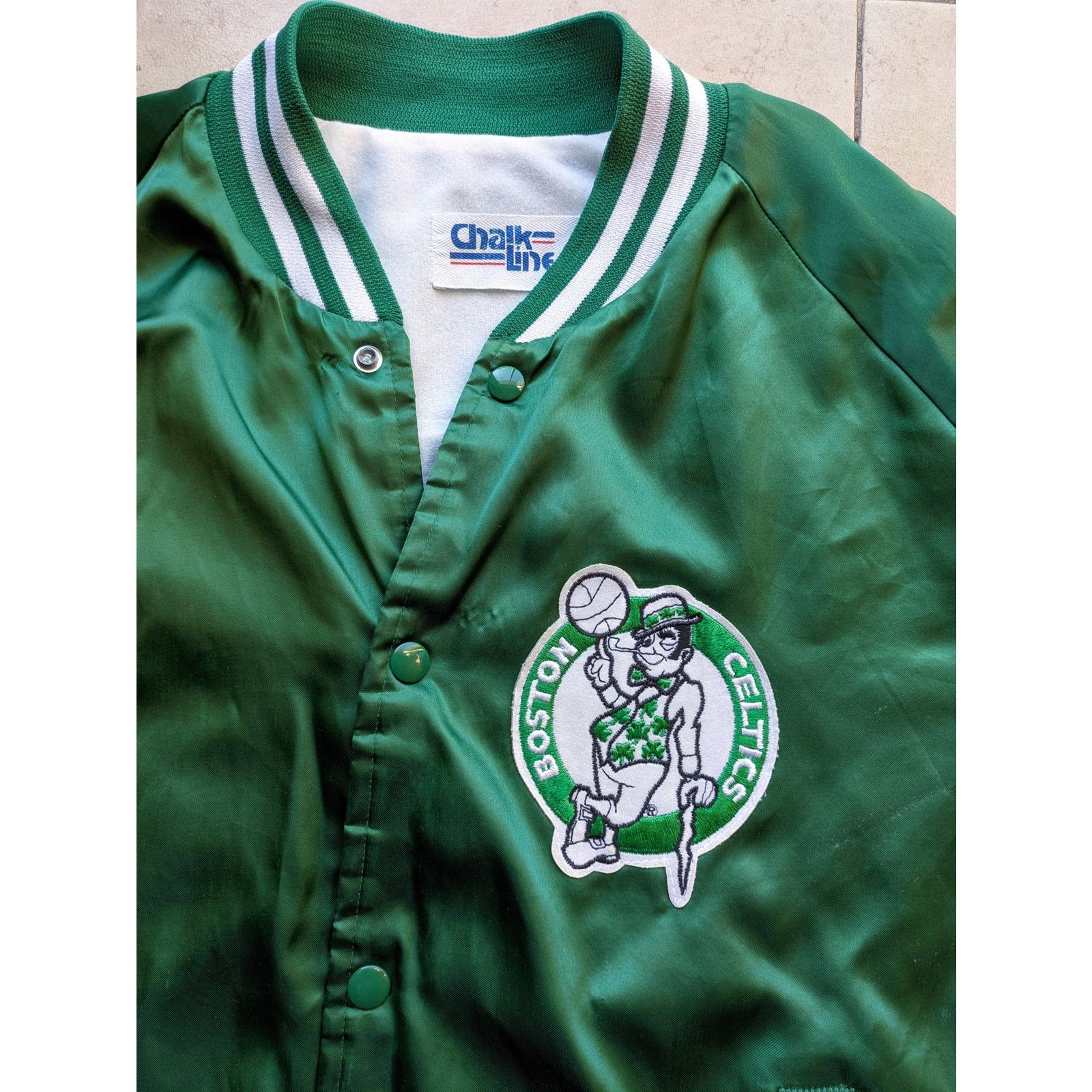 NBA × Starter Boston Celtics 80s CHALK LINE satin bomber L NBA vtg St Pats Size US XL / EU 56 / 4 - 4 Thumbnail