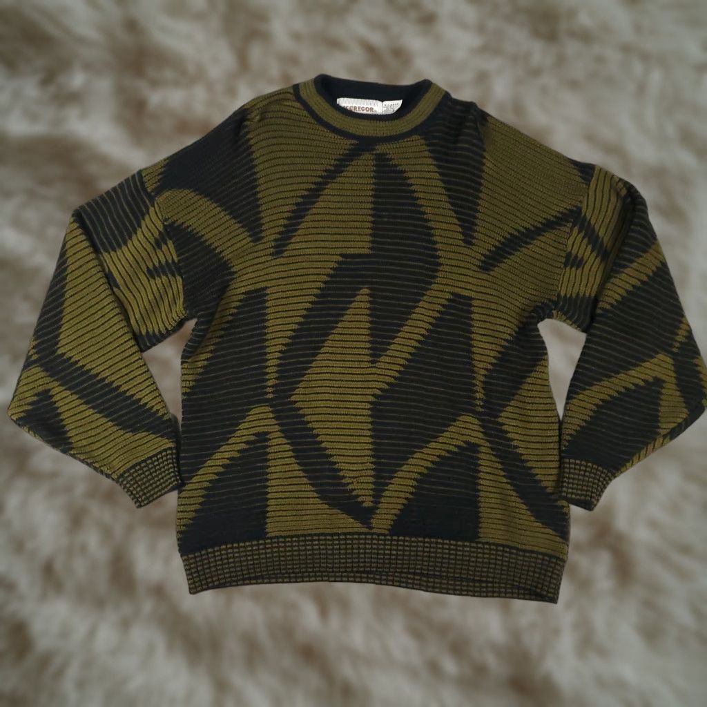 McGregor VINTAGE McGregor Sweater XL Brown Geometric Knit Crew Pullover Mens Size US XL / EU 56 / 4 - 1 Thumbnail