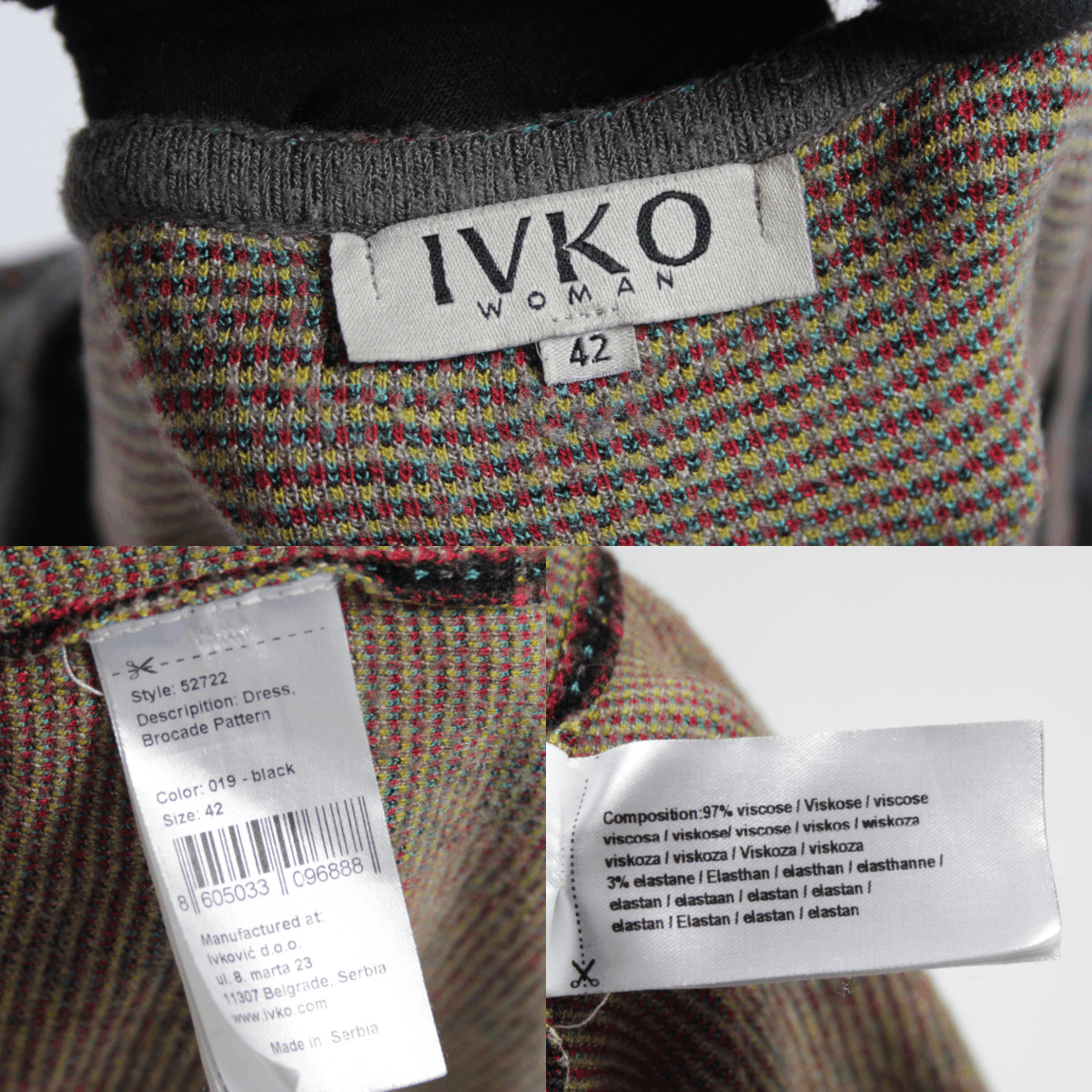 Other Ivko Brocade Pattern Floral Knit Dress Size M / US 6-8 / IT 42-44 - 10 Thumbnail
