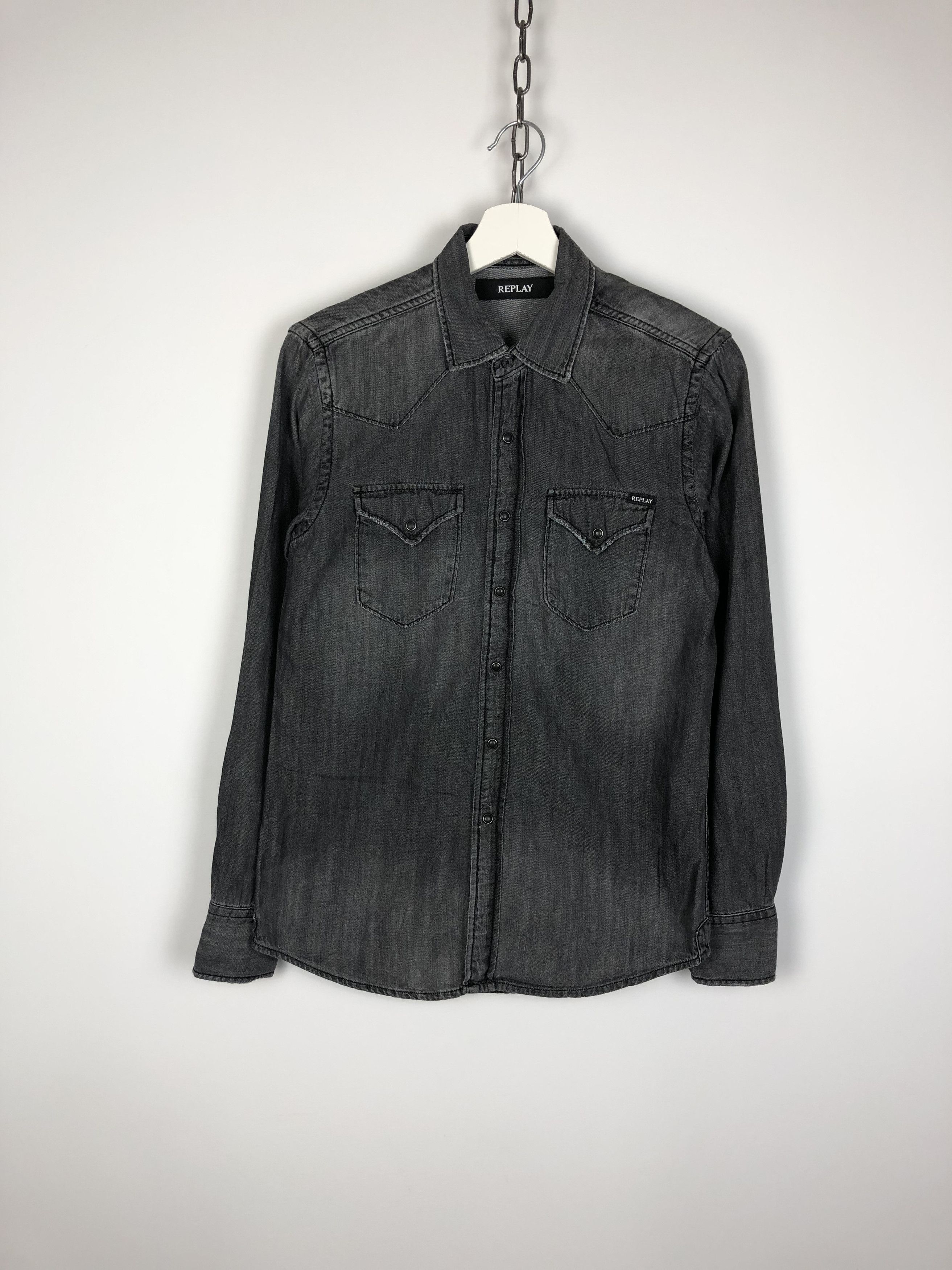 Replay Replay Gray Denim Shirt size S Size US S / EU 44-46 / 1 - 1 Thumbnail
