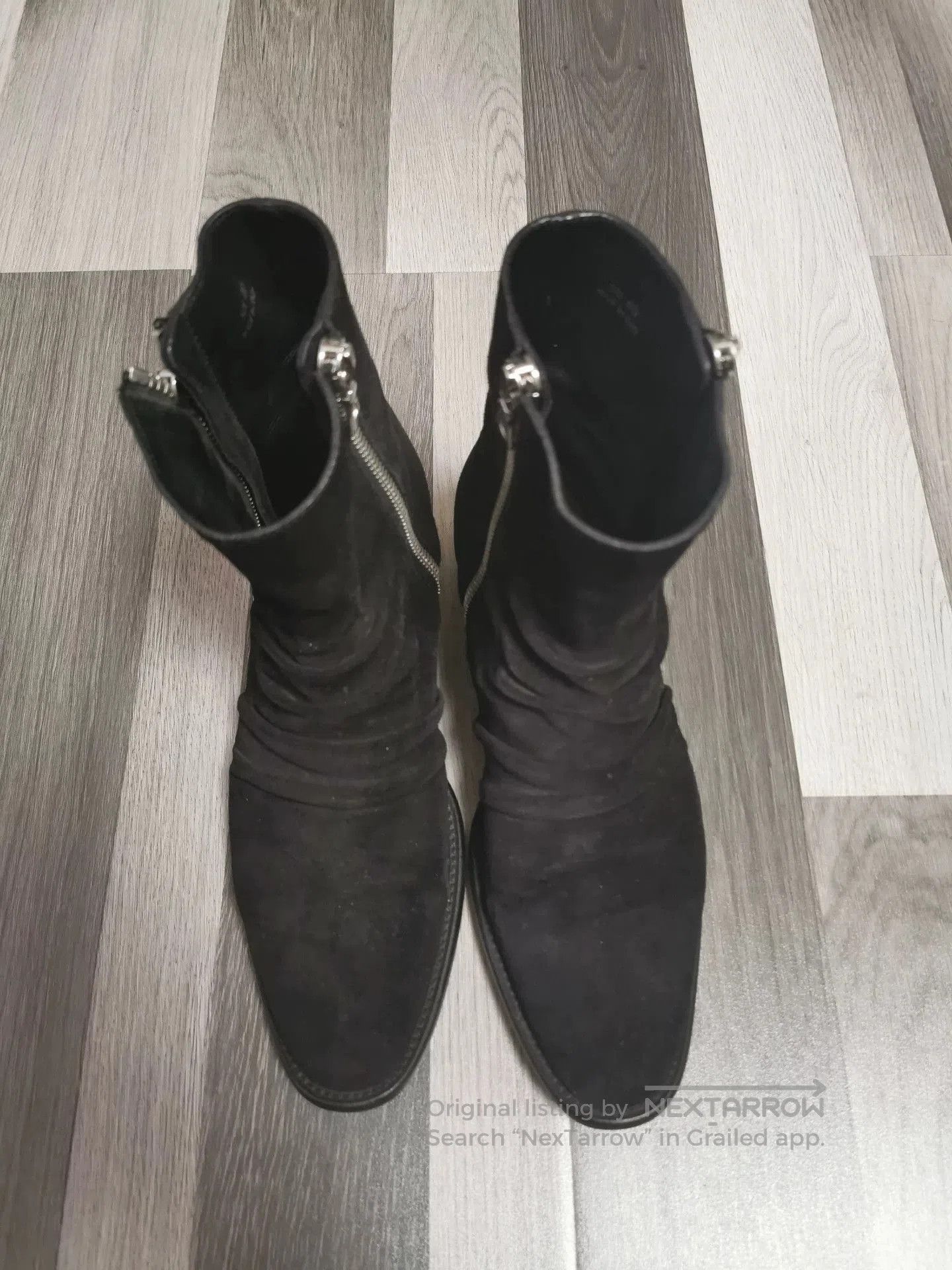 Amiri Classic Black Suede Ankle Boots with Zippers. Size US 7 / EU 40 - 1 Thumbnail