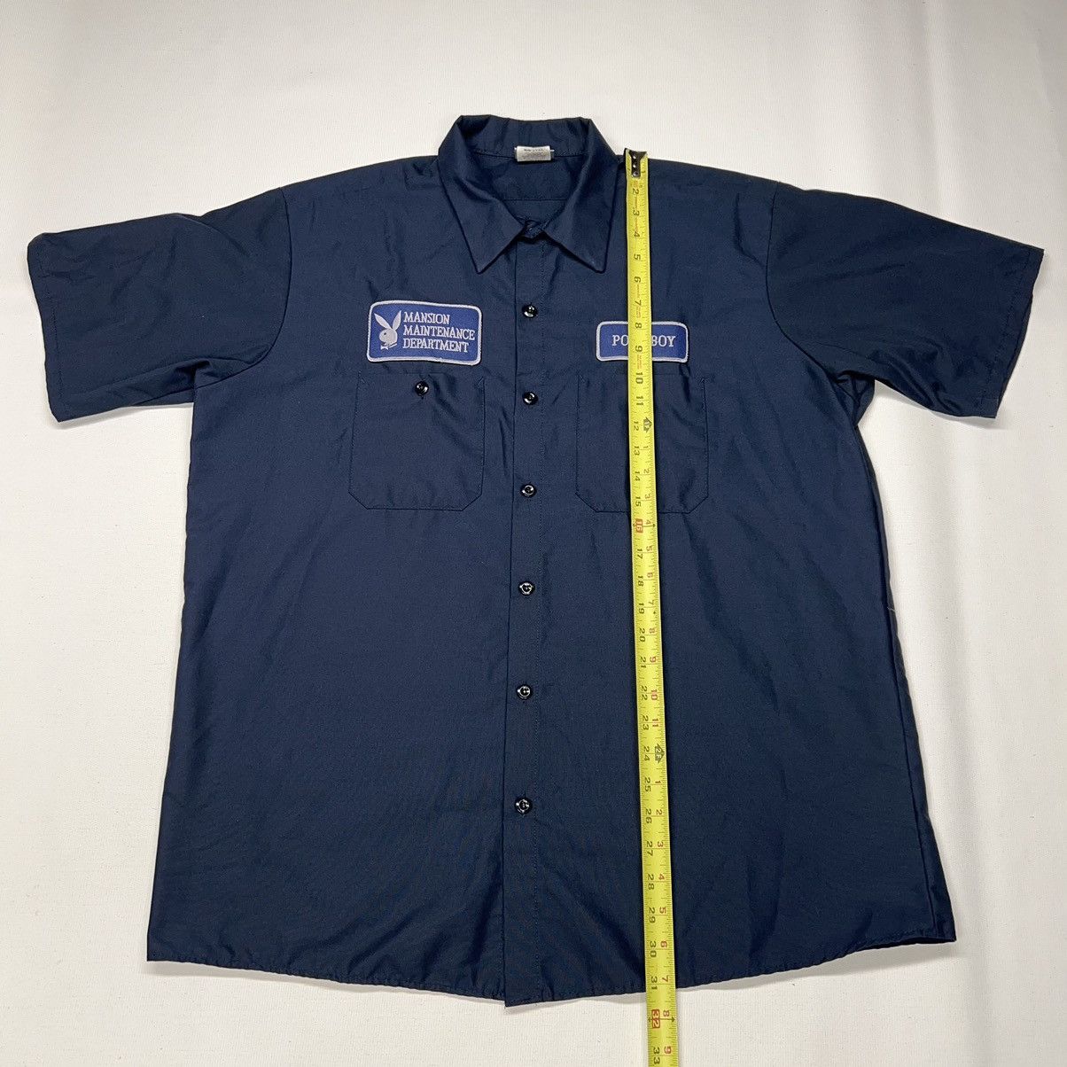 Playboy × Vintage Play Boy Shirt Blue Button Up Short Sleeve Pool Mansion 90s Size US XL / EU 56 / 4 - 12 Thumbnail