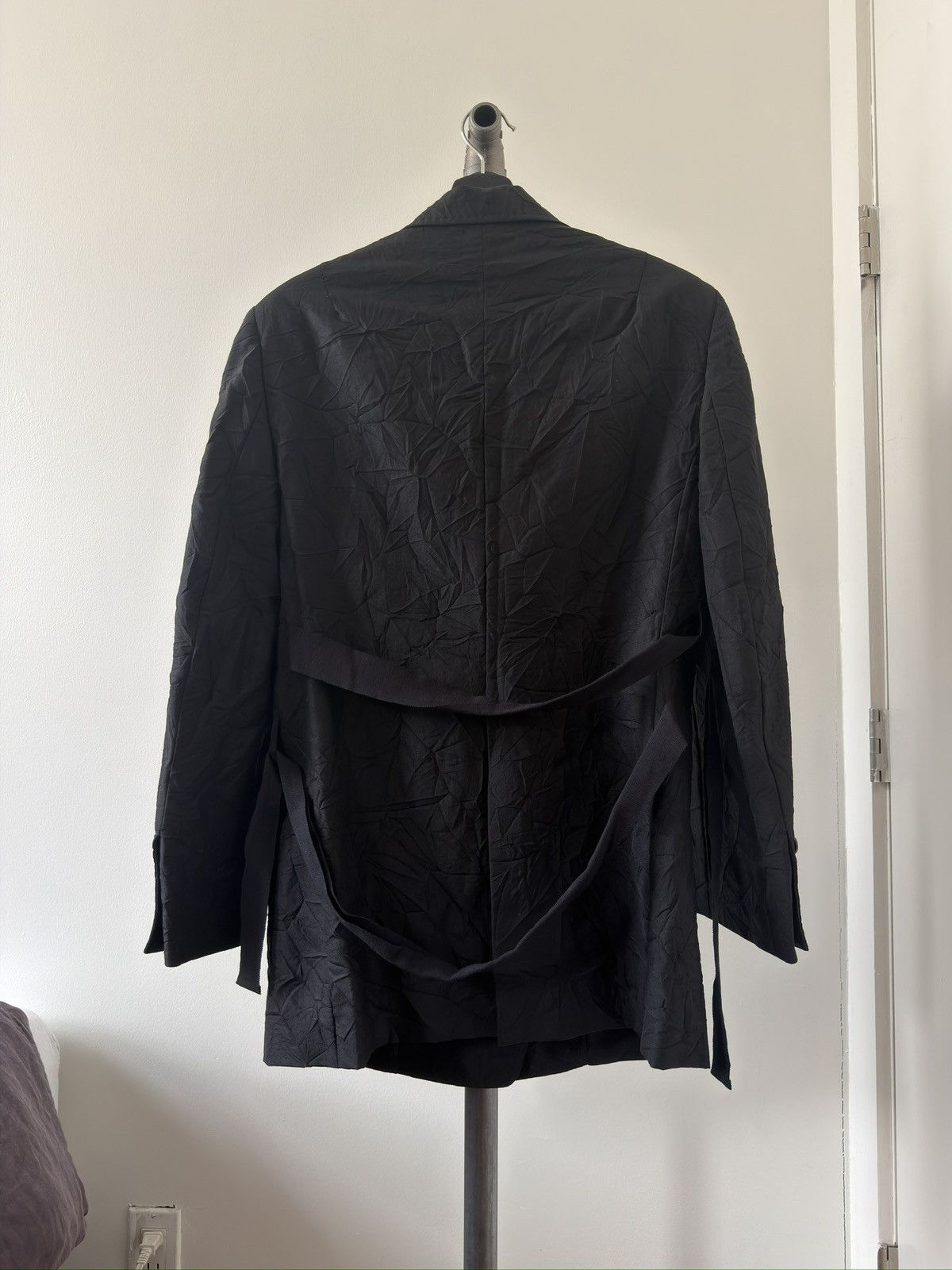 Ann Demeulemeester SS18 Double-Breasted Permanently Wrinkled Blazer Size US S / EU 44-46 / 1 - 2 Thumbnail