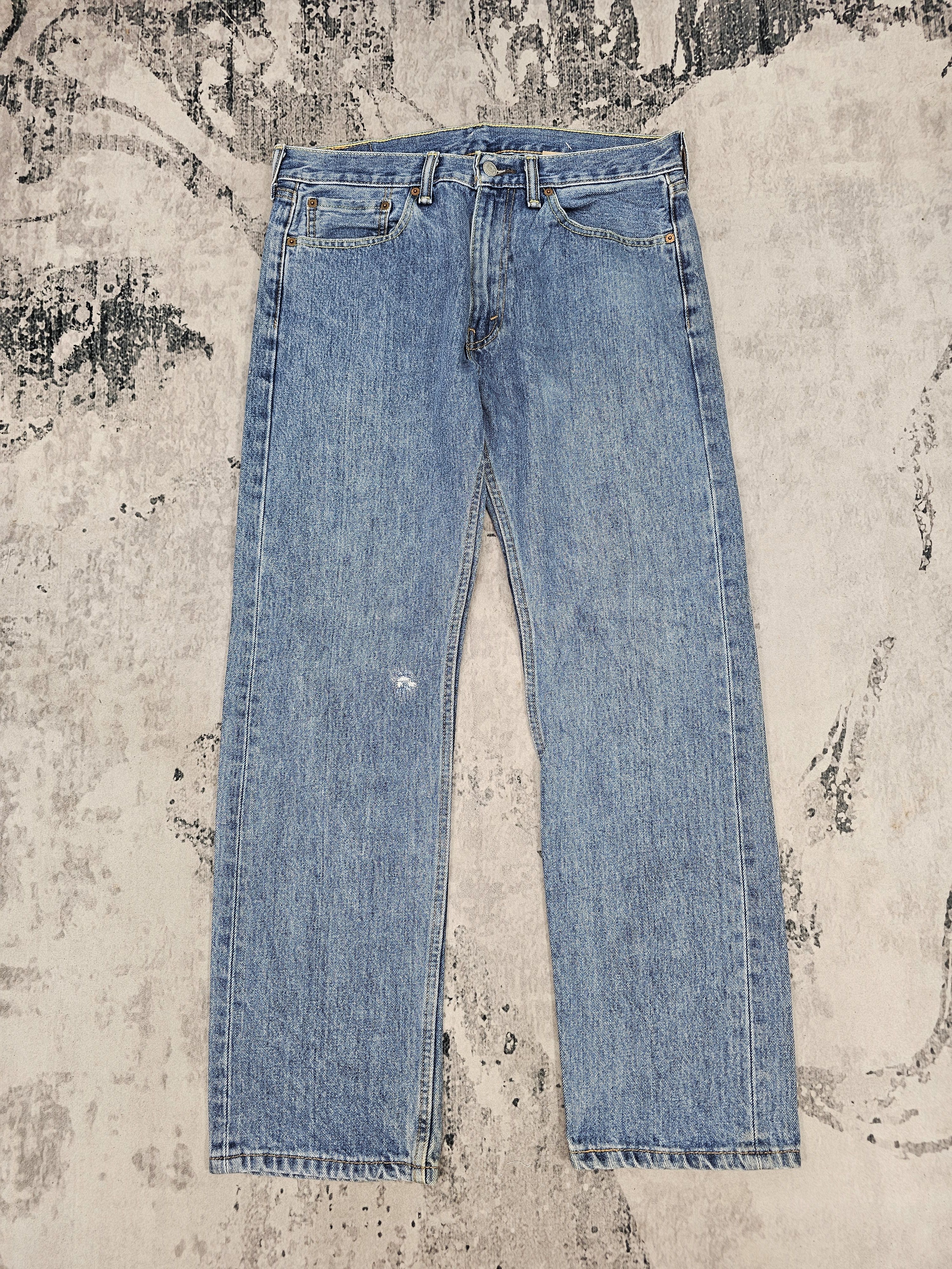 Levi's Vintage Clothing Vtg LEVIS 505 Faded Stain Cropped Blue Jeans 33X29 L0510 Size US 33 - 1 Thumbnail