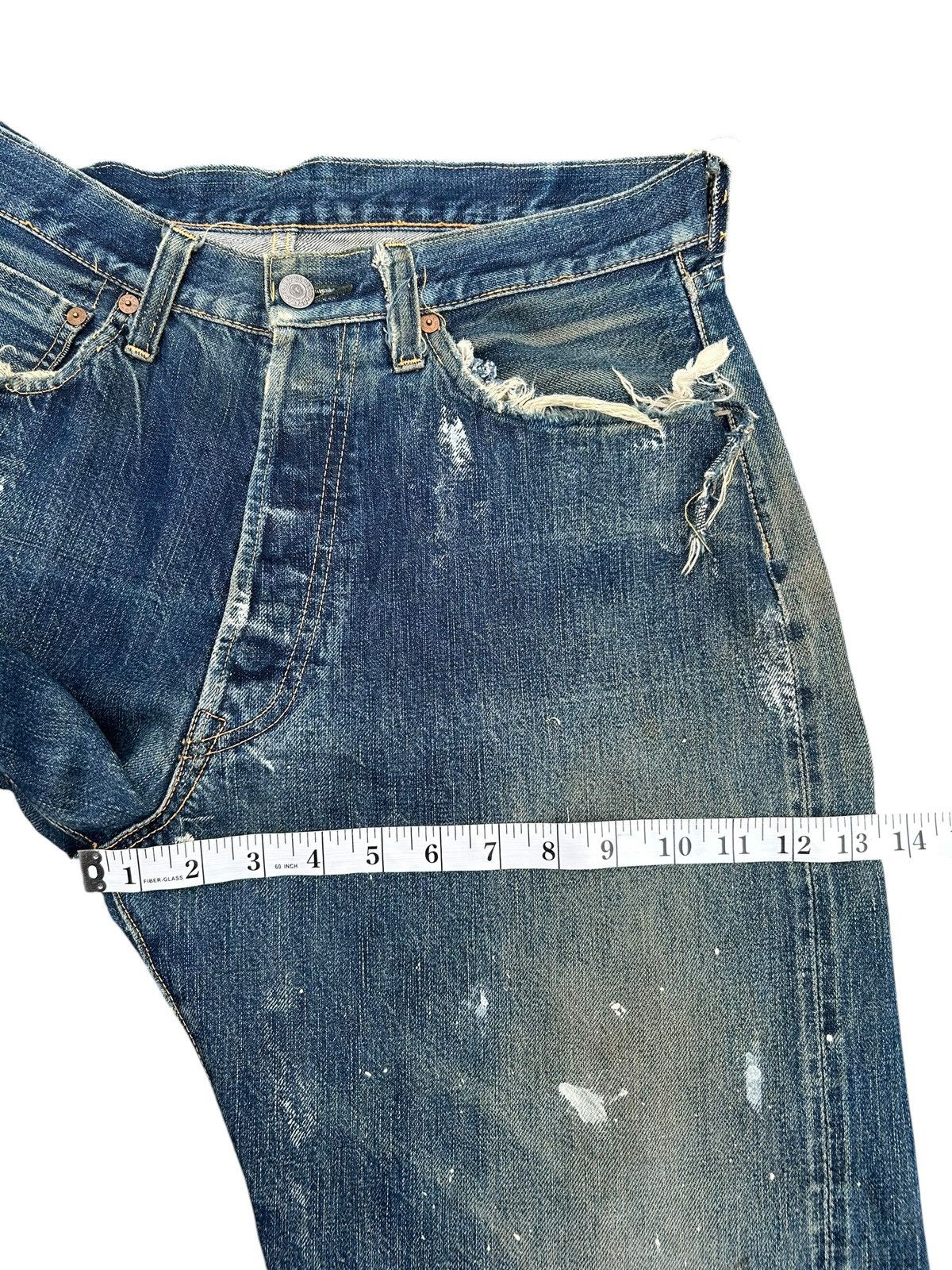 Kapital Vintage Full Count Selvedge Thrashed Denim Jeans Size US 31 - 21 Thumbnail