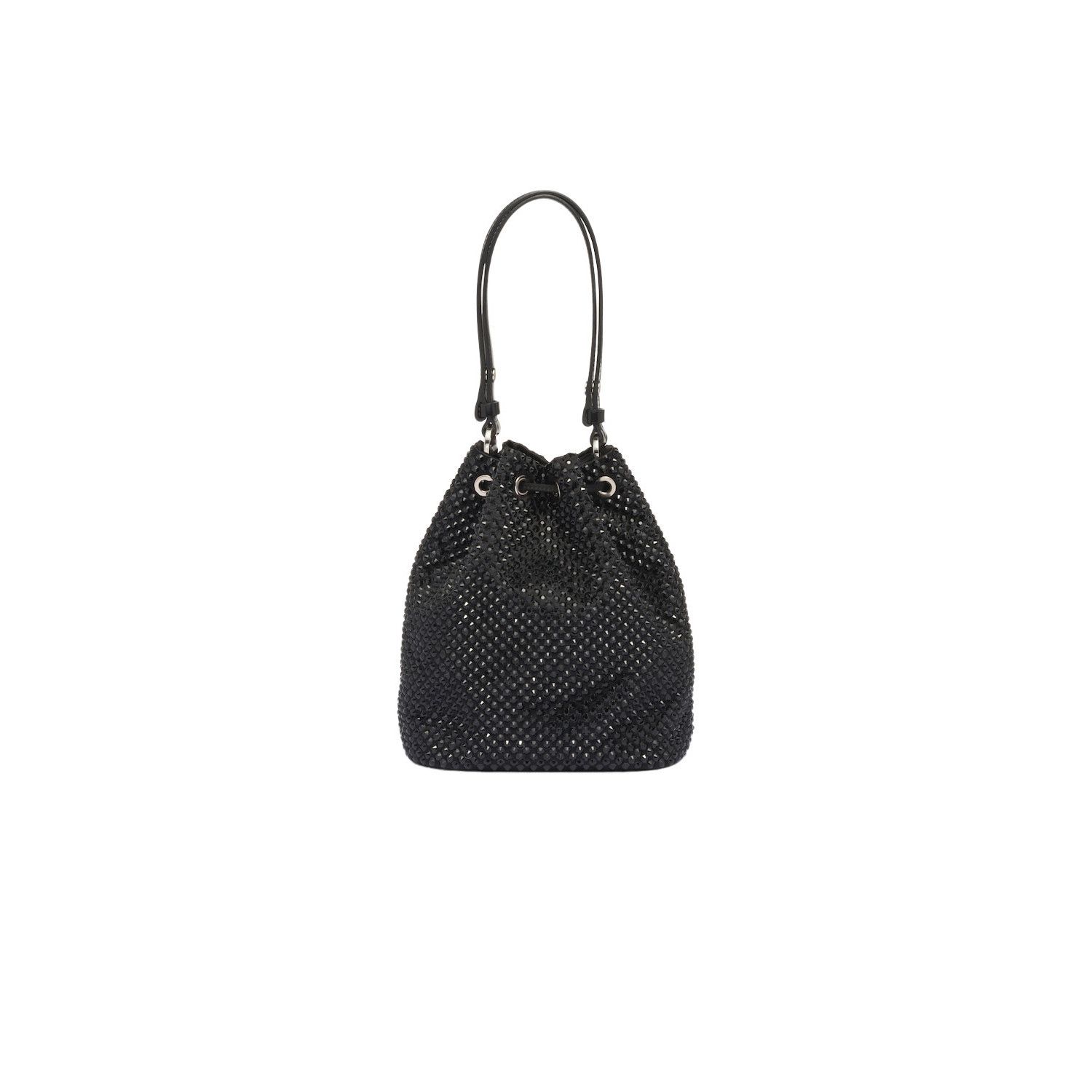 Prada PRADA $3750 Black Satin WIth Crystals Mini Top Handle Bag Ne Size ONE SIZE - 3 Thumbnail