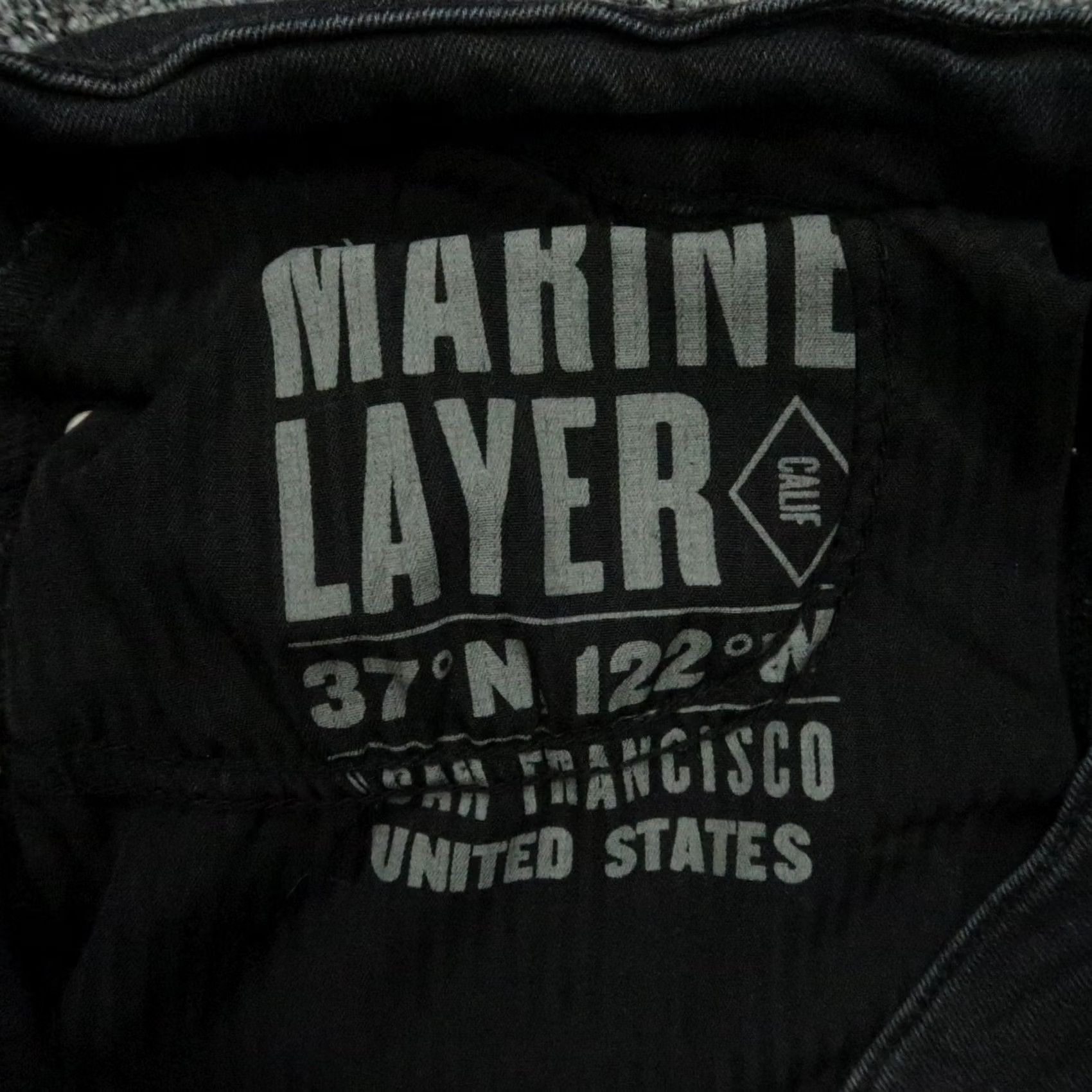 Marine Layer Marine Layer Jeans Mens 33x32 Black Slim 5-Pocket Denim Straight Jeans Size US 33 - 6 Thumbnail