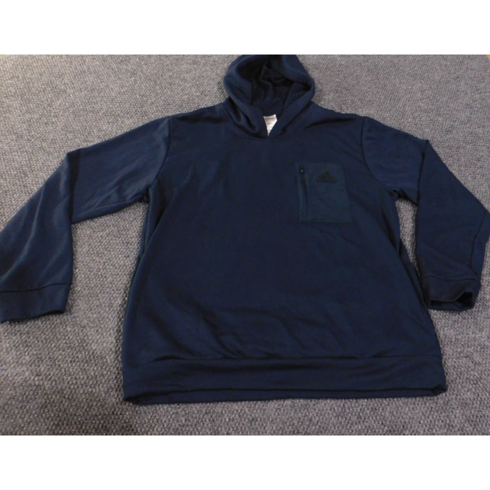 Adidas Adidas Hoodie Mens XL Blue Pullover Logo Performance Stretch Retro Zip Pocket Size US XL / EU 56 / 4 - 2 Thumbnail