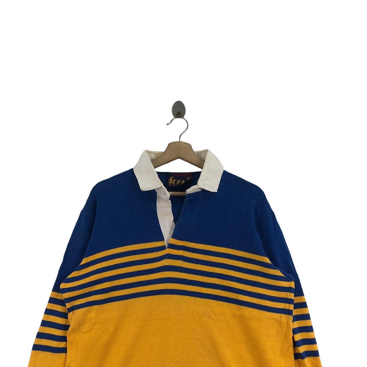 Vintage Vintage 90’ ATHLEISURE USA Rugby Polo Shirt Striped Jersey Size US L / EU 52-54 / 3 - 3 Thumbnail