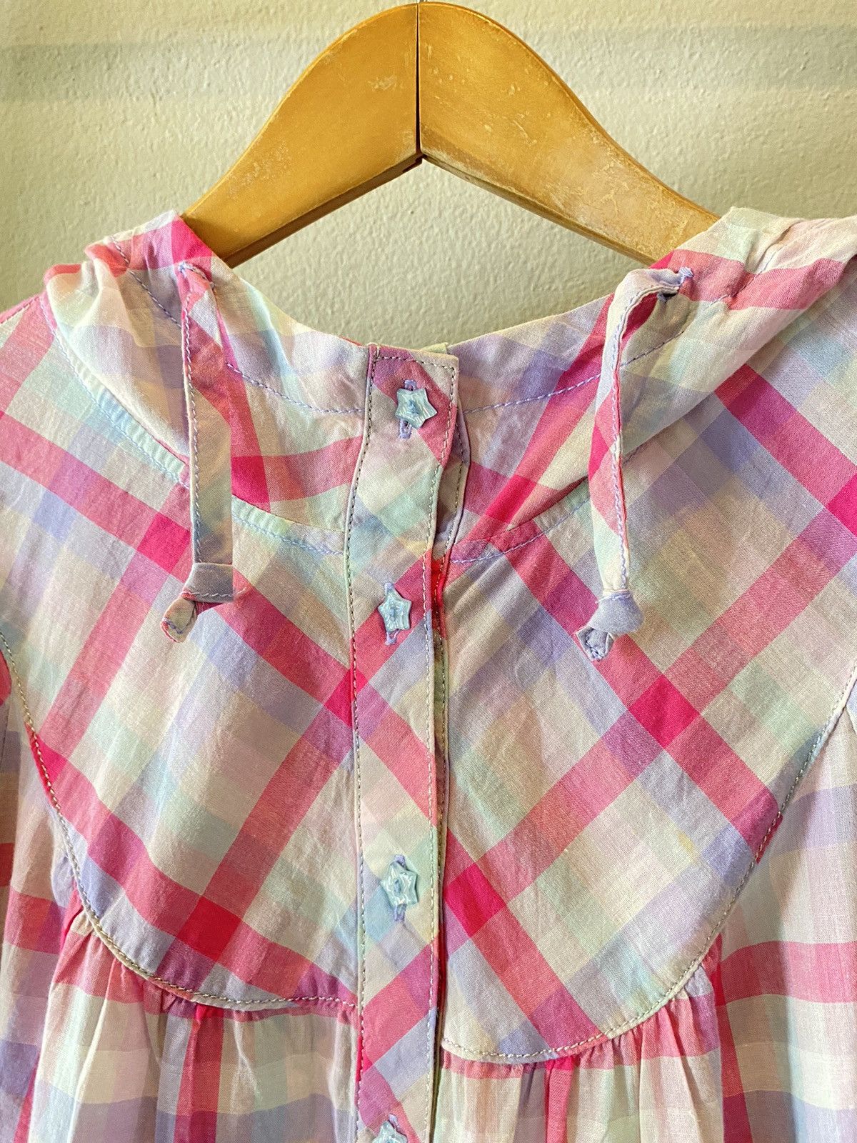 Designer × Japanese Brand Mezzo Piano For Candy Girts Pastel Plaid Hoodie. Size ONE SIZE - 4 Thumbnail