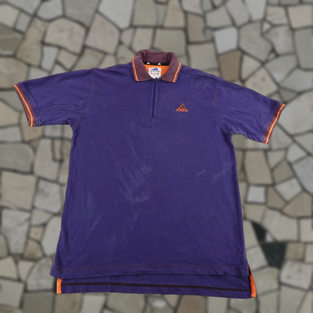 Adidas VINTAGE Adidas Polo Shirt Men’s Medium Short Sleeve 1/4 Zip Cotton Blue Casual Size US M / EU 48-50 / 2 - 1 Thumbnail