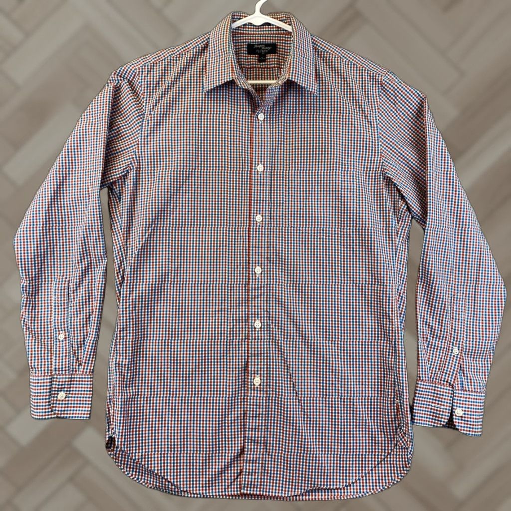 J.Crew J.CREW Mens Dress Shirt M 15/15.5 Long Sleeve Plaid Button-Up Multicolor Regular Fit Size 40R - 1 Thumbnail
