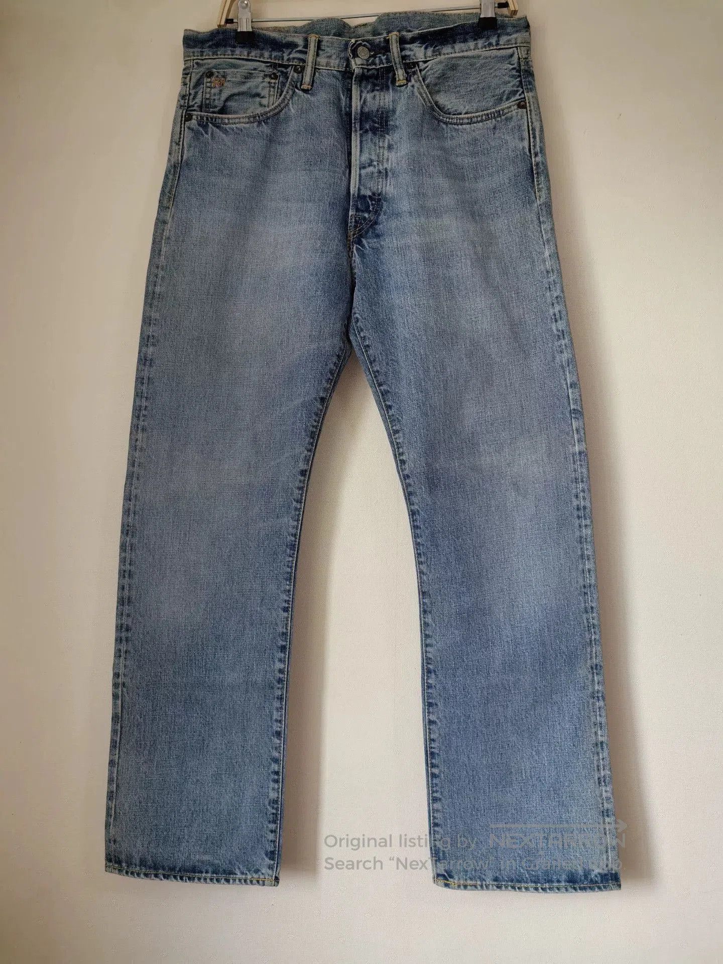 RRL Ralph Lauren classic straight leg ice blue jeans. Size US 32 / EU 48 - 1 Thumbnail