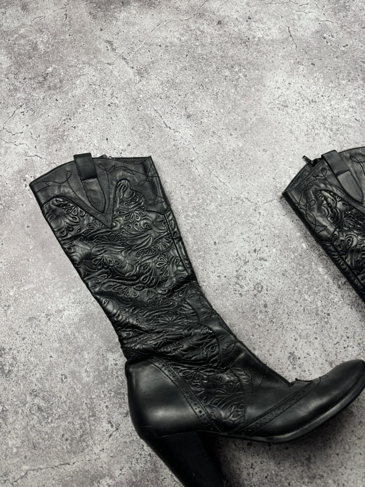 If Six Was Nine Vintage AS 98 Heel Rick Owens Style Western Leather Bots Y2K Size US 9 / IT 39 - 9 Thumbnail