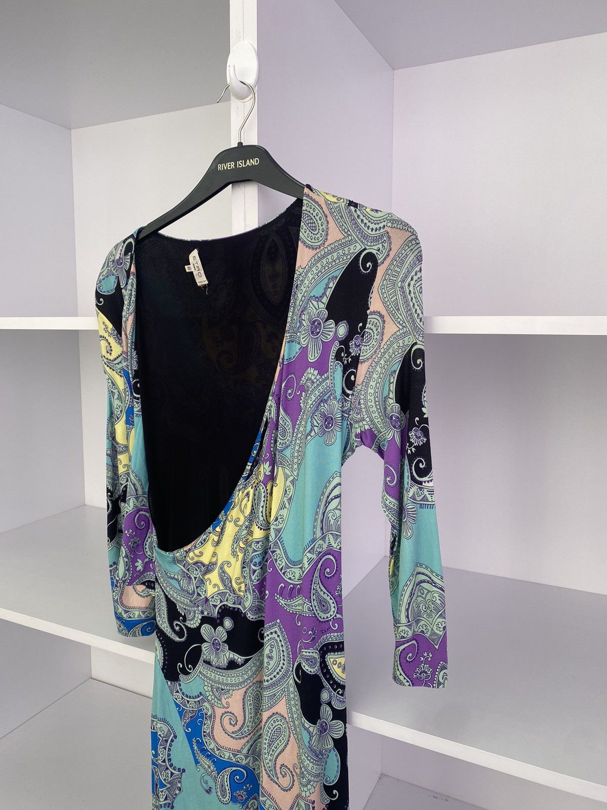 Designer × Etro × Vintage Vintage ETRO Ornament Printed Flared Pleated V Dress Womens Size XL / US 12-14 / IT 48-50 - 5 Thumbnail