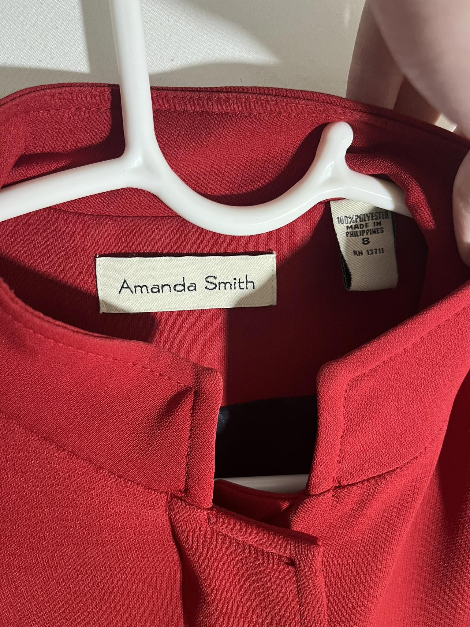 Designer Chic Amanda Smith Red Blazer - Elegant & Versatile Size M / US 6-8 / IT 42-44 - 2 Thumbnail