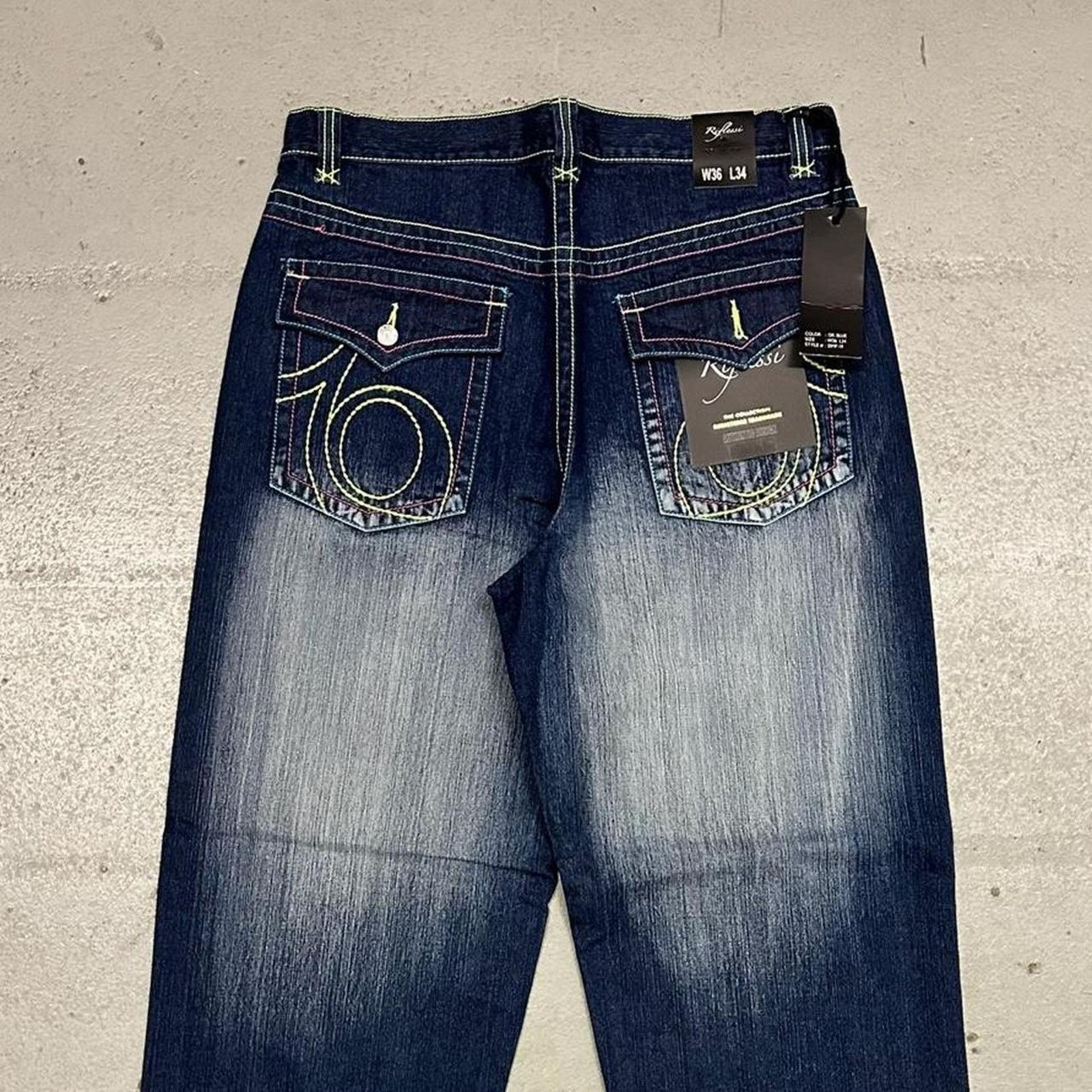 Vintage Vintage baggy y2k riflessi faded blue skater unique denim Size US 36 / EU 52 - 2 Thumbnail