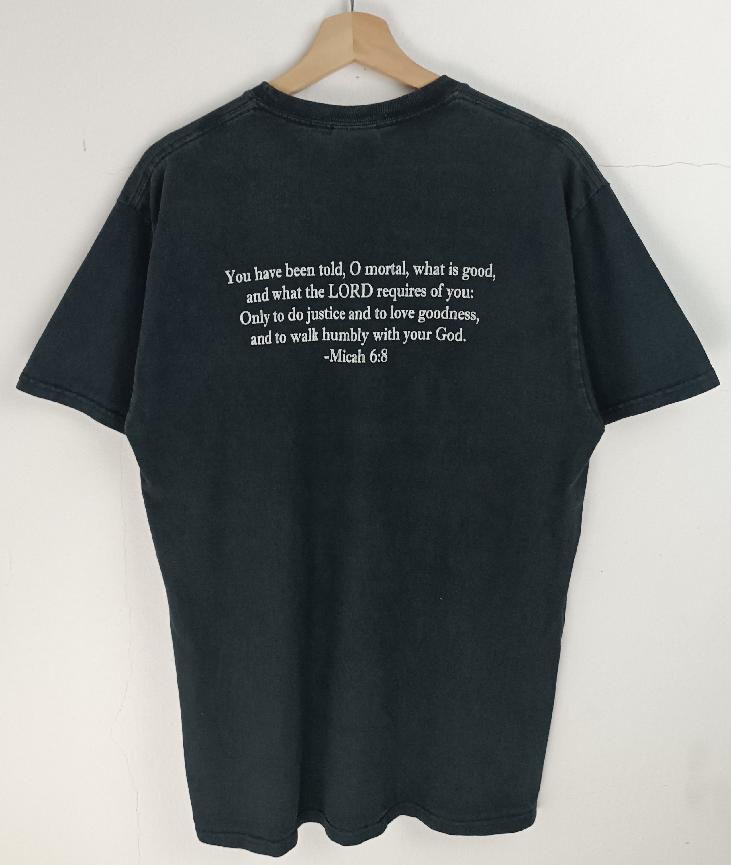 Vintage VINTAGE 2000s JESUS LEAGUE MICAH 6:8 KANYE BIBLE HELLSTAR Ts Size US M / EU 48-50 / 2 - 4 Thumbnail