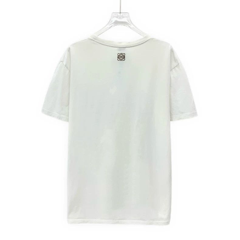 Loewe Loewe White abstract figure printed cotton round neck shor Size L / US 10 / IT 46 - 2 Thumbnail