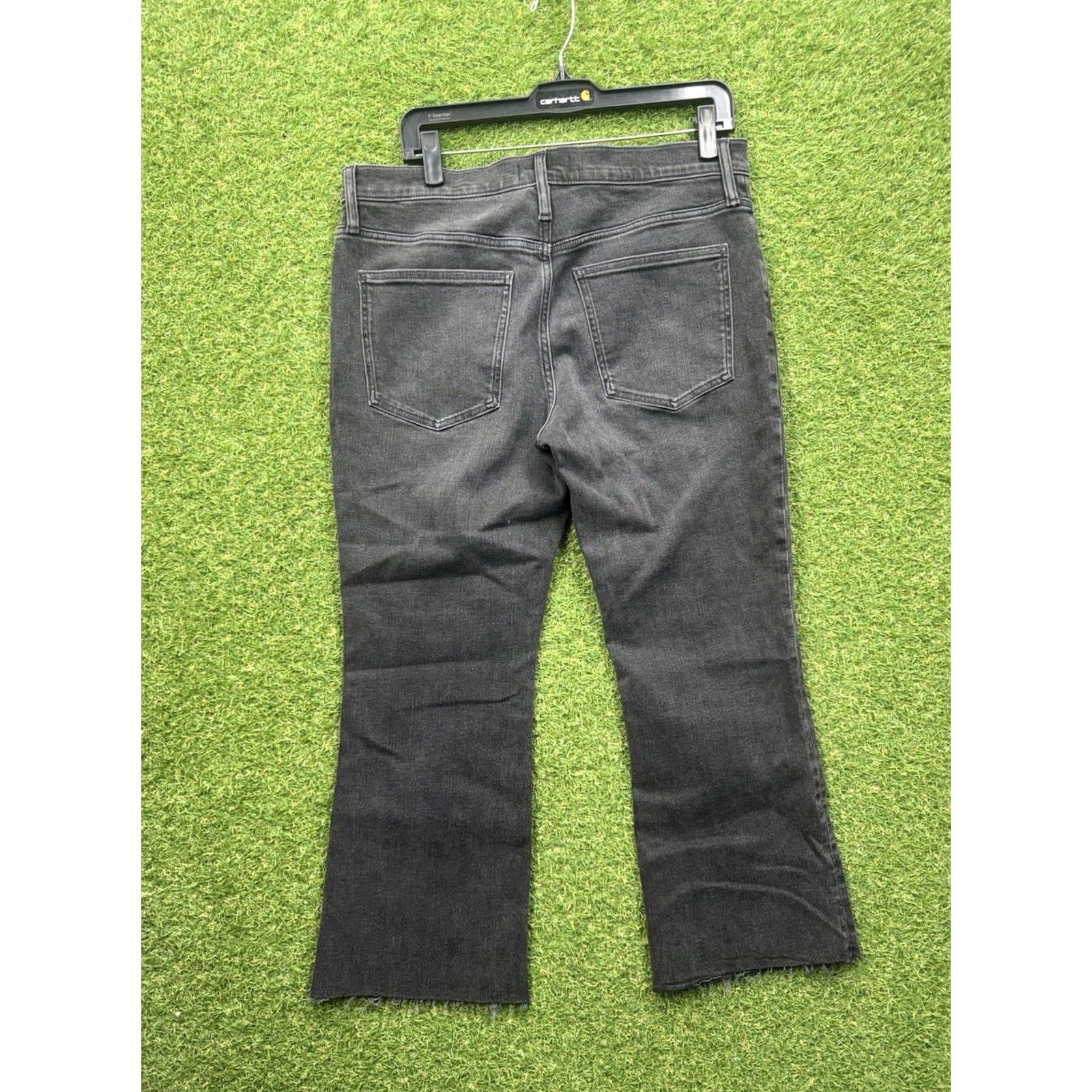 Madewell Madewell Jeans Womens 31 P Petite Mid Rise Wide-Leg Kick Out Crop Black NWT Jeans Size 24" / US 00 / IT 34 - 2 Thumbnail