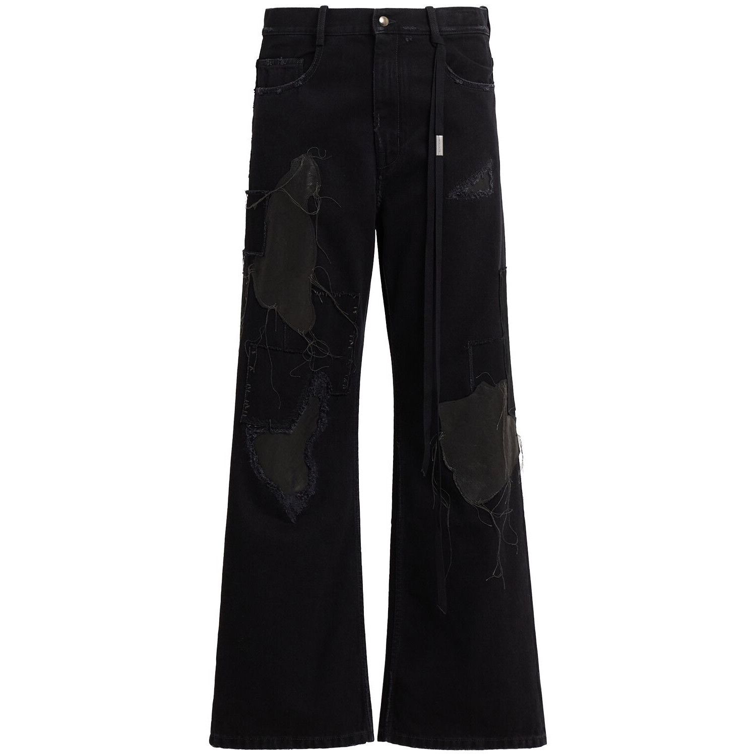 Ann Demeulemeester ANN DEMEULEMEESTER Washed Black Modest relaxed bootcut pants Size US 34 / EU 50 - 1 Thumbnail